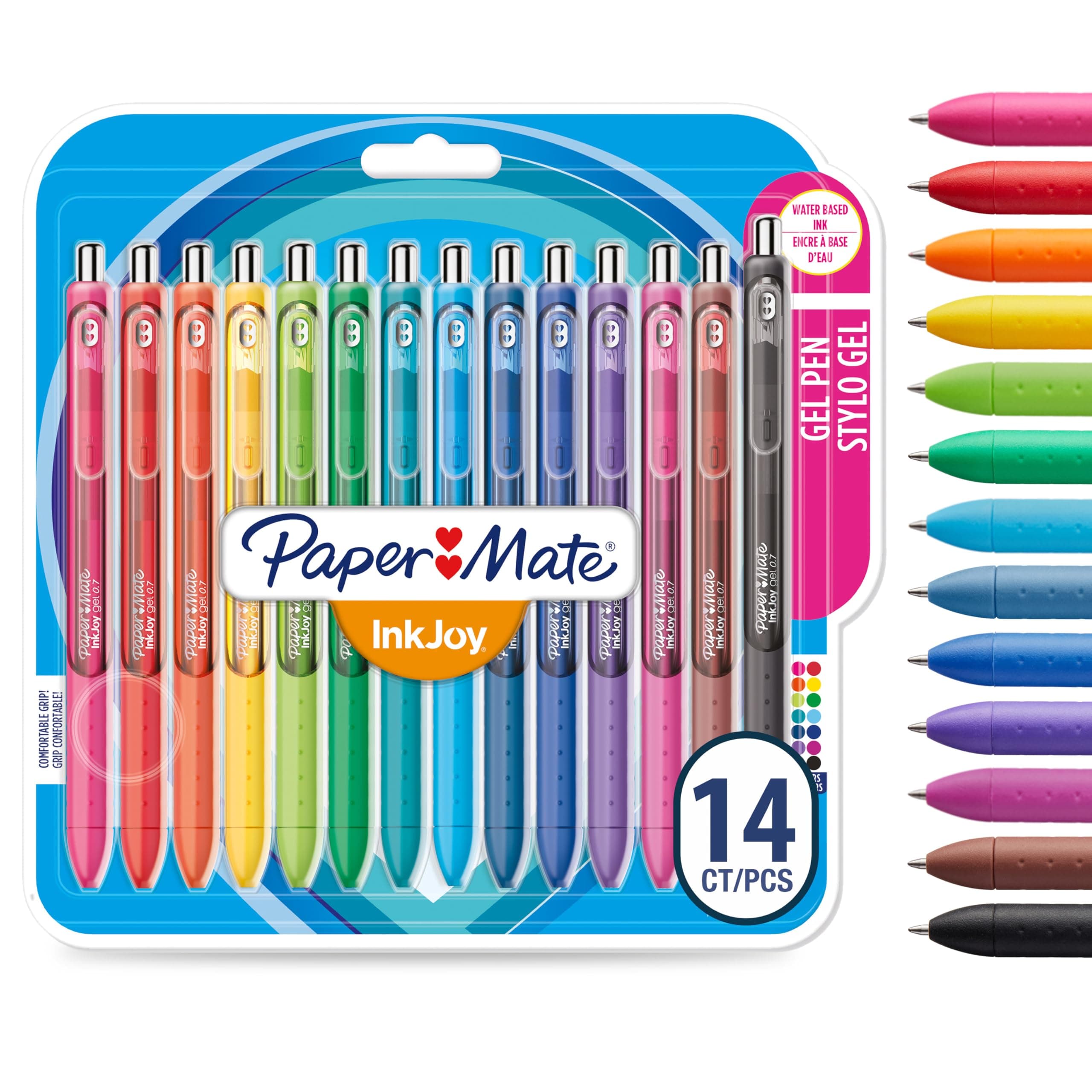 Paper Mate InkJoy Gel Pens | Medium Point (0.7mm) | Assorted Colours | 14 Count Coloured Pens