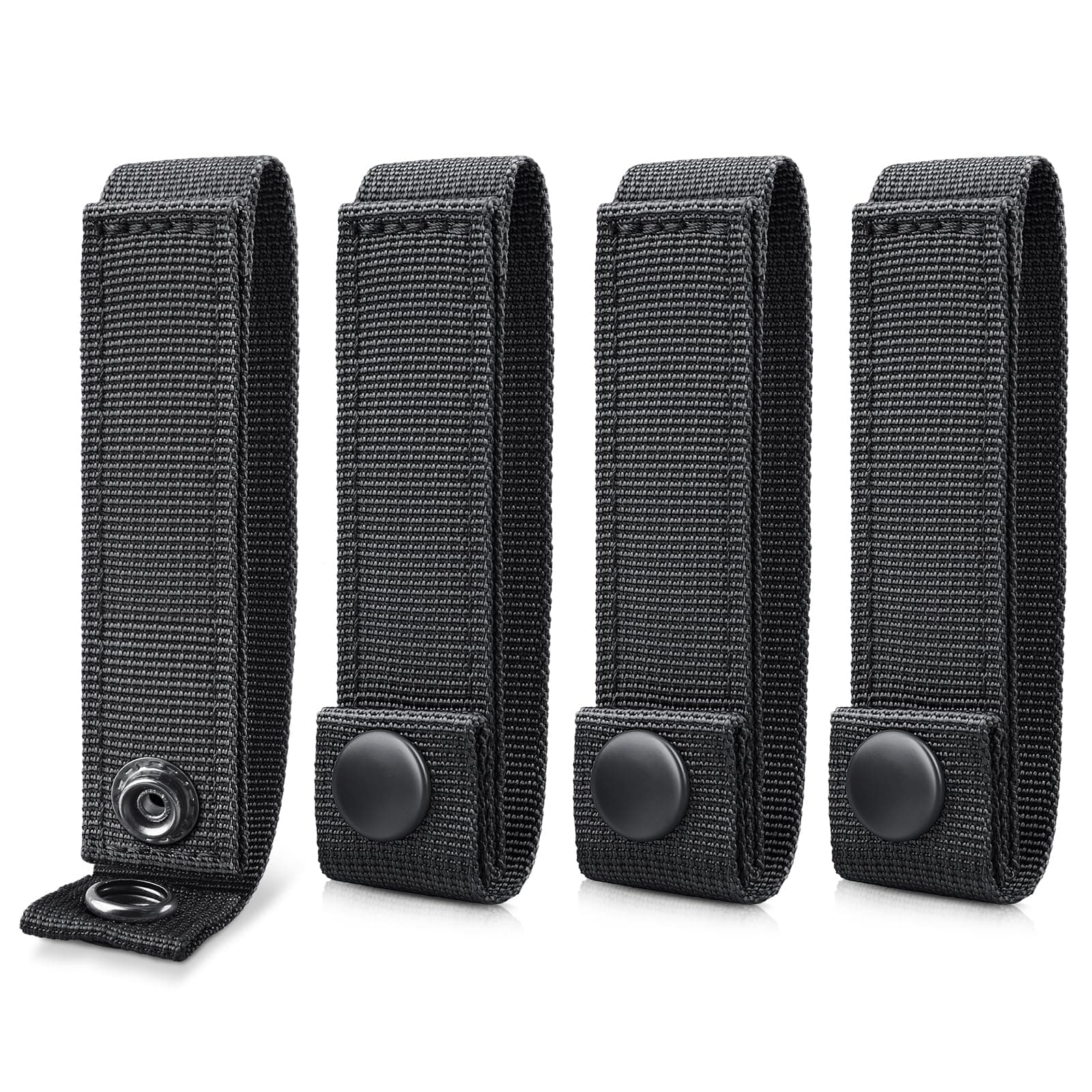 WYNEX Molle Straps 4/6 inch, Molle Panel Straps Molle Attachment Straps for Tactical Bag Accessories Molle Webbing Straps with Snaps for Backpack Tactical Pouch Molle Connectors, 4 Packs