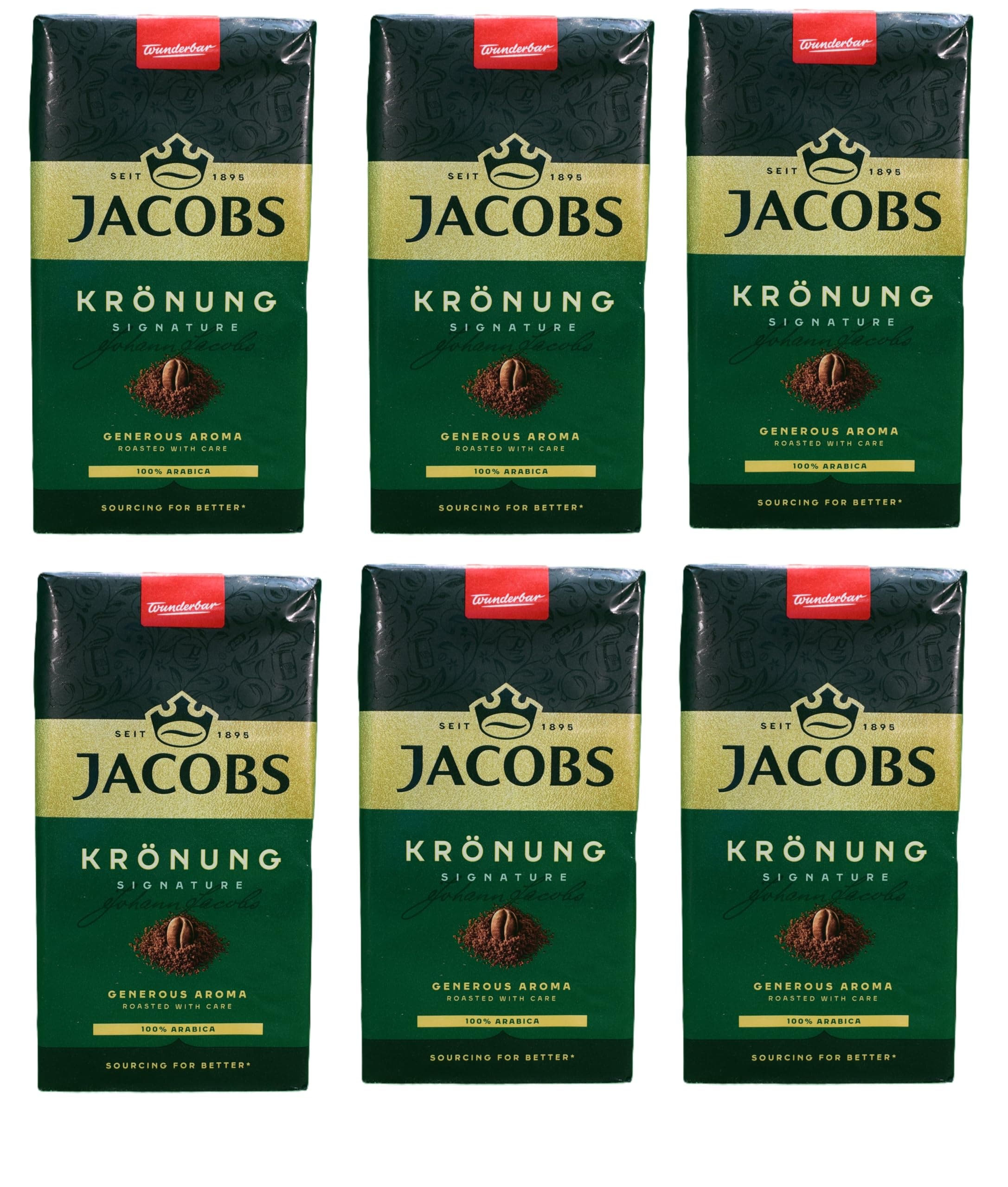 Kronung Ground Coffee 500 Gram, 1.76 Ounce (Pack of 6)