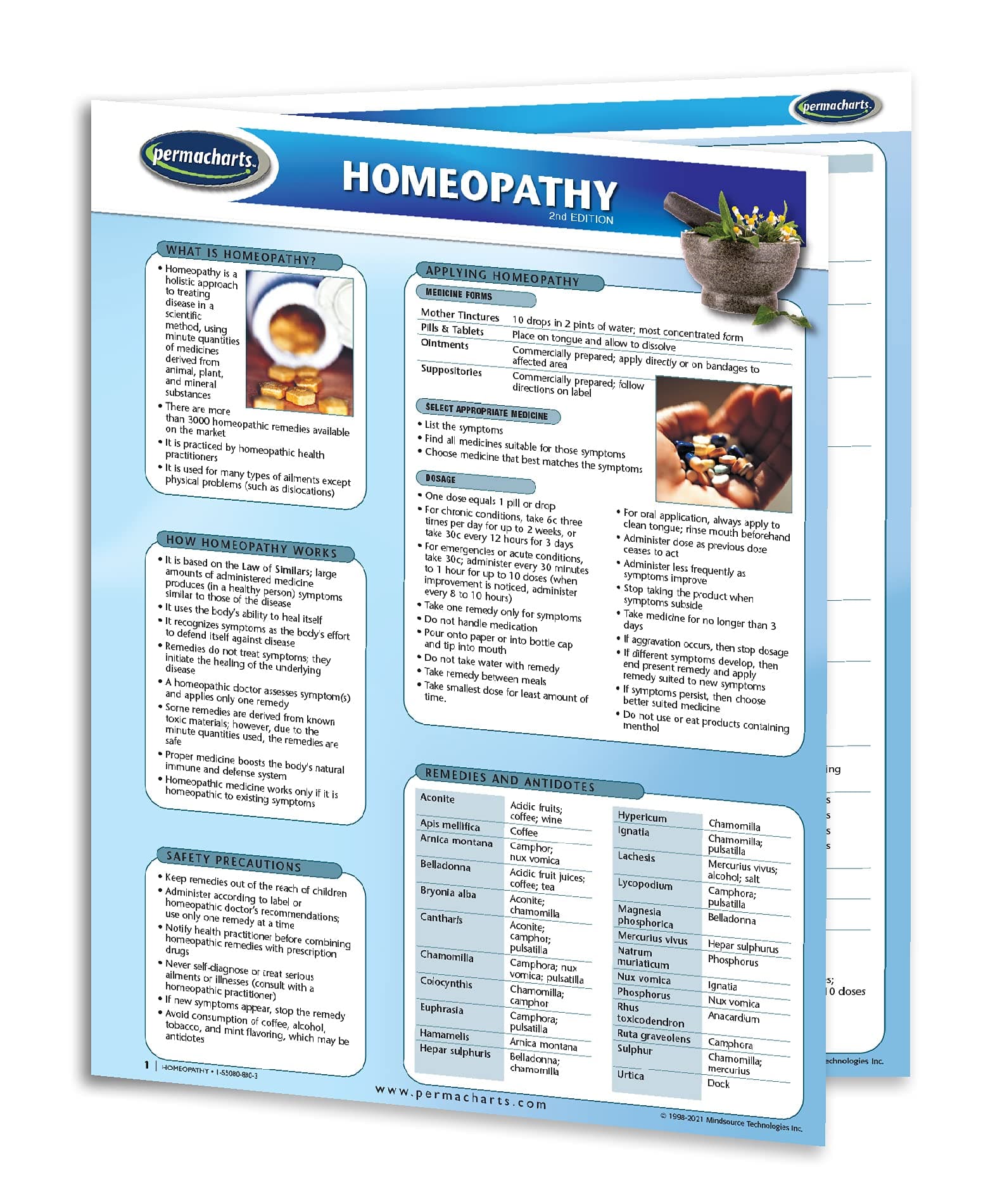 Homeopathy Alternative Medicine Guide - Quick Reference Chart by Permacharts