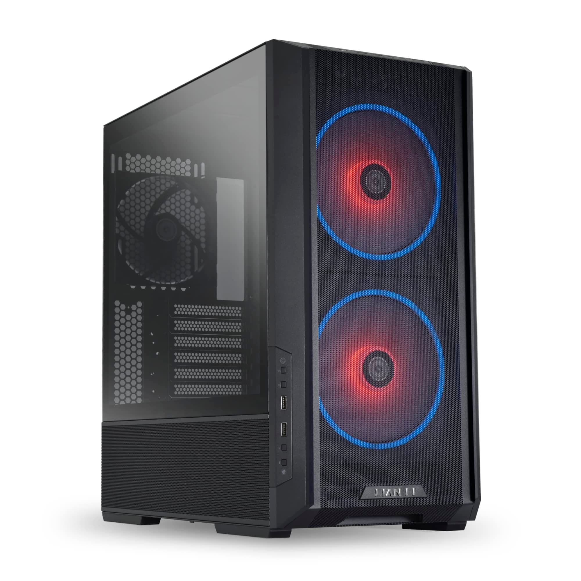 Lian Li Lancool 216 Mid-tower case with high cooling performance - Includes controller - dual front 160MM PWM fans and 1 rear 140MM PWM fan - Airflow focused - Up to 10 fans (LANCOOL 216RC-X BLACK)