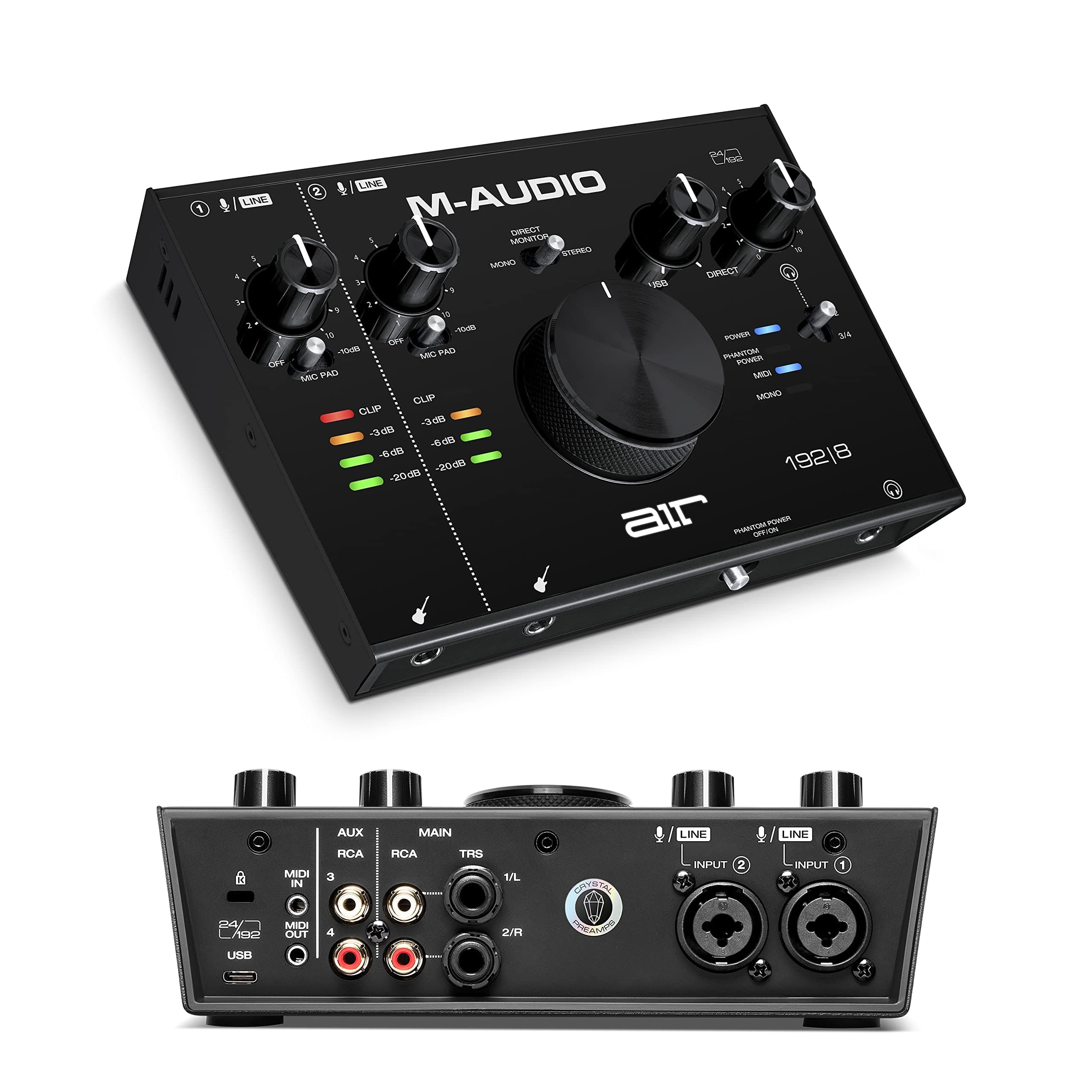 M-Audio AIR 192|8 - USB/USB-C 2-In/4-Out Audio/MIDI Interface with Studio Software Incl. ProTools|First, Ableton Live Lite, Eleven Lite & Avid Effects Collection, Plus FX & VIs From AIR Music Tech