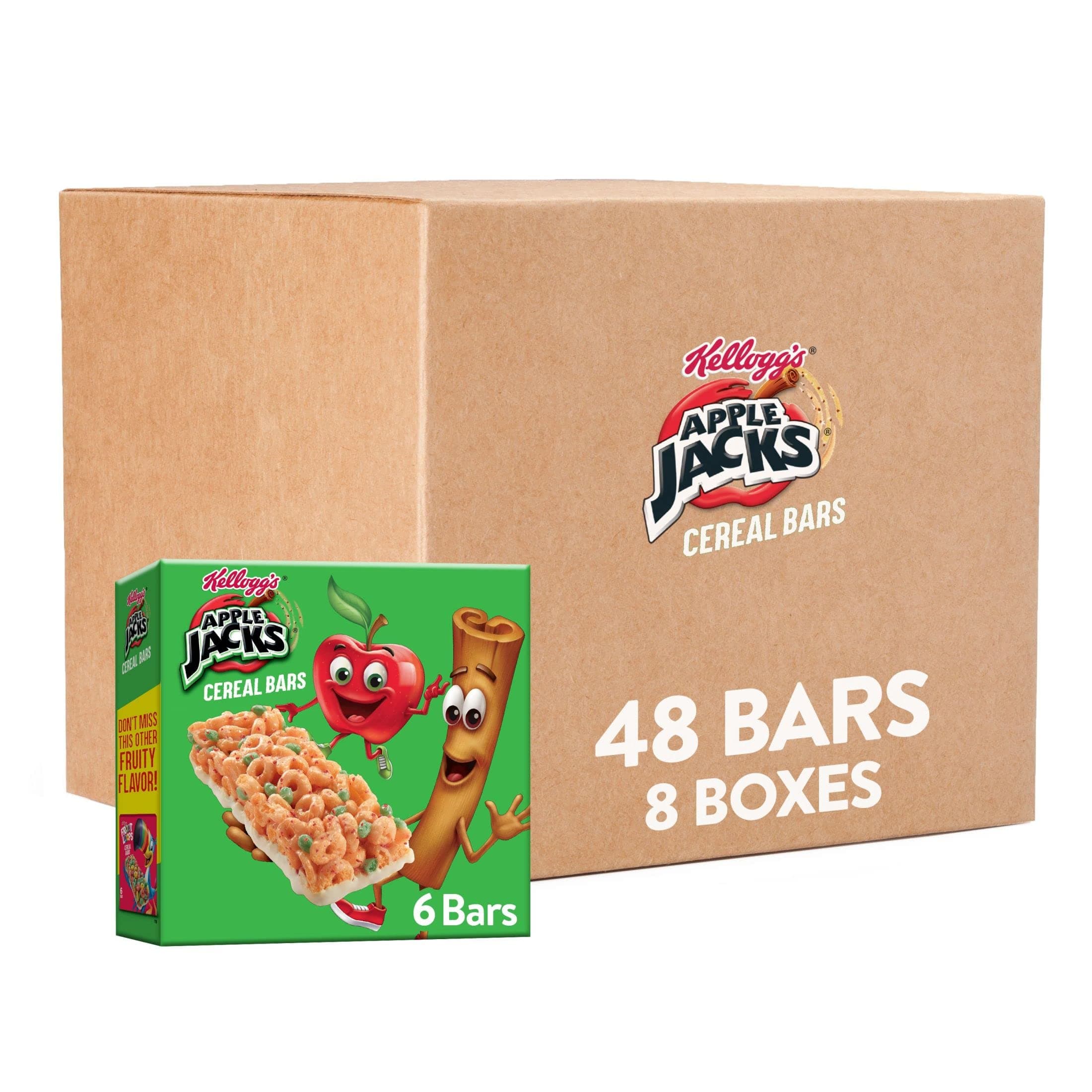 Apple Jacks Cereal Bars, Breakfast Snacks, Kids Snacks, Original (8 Boxes, 48 Bars)