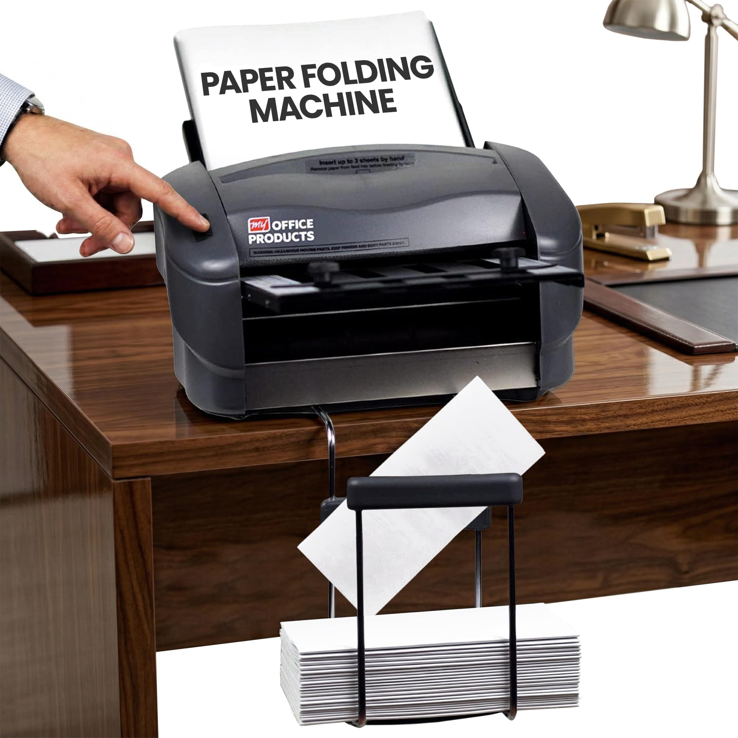 Martin Yale P7500 Paper Folding Machine - Automatic Feed Tabletop 4000 Sheet/Hour Letter, Half, ZFold, Double Parallel, for Offices, Mailrooms, Business, Folds 8.5″ x 11″ & 8.5″ x 14″ 20lb Bond Paper