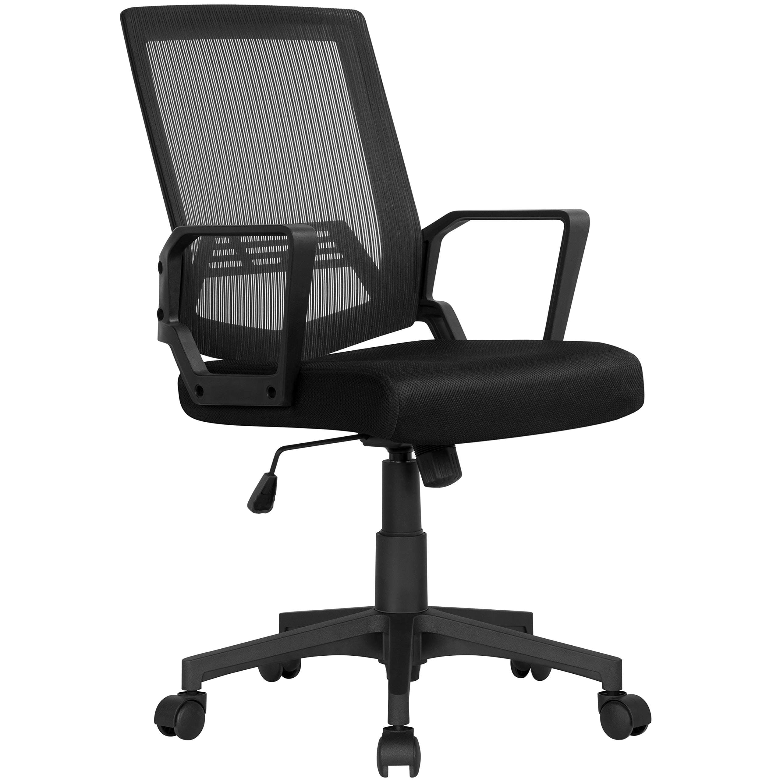 Yaheetech Office Chair, Mid Back Mesh Office Computer Swivel Desk Task Chair, Ergonomic Executive Chair with Armrests and Lumbar Support