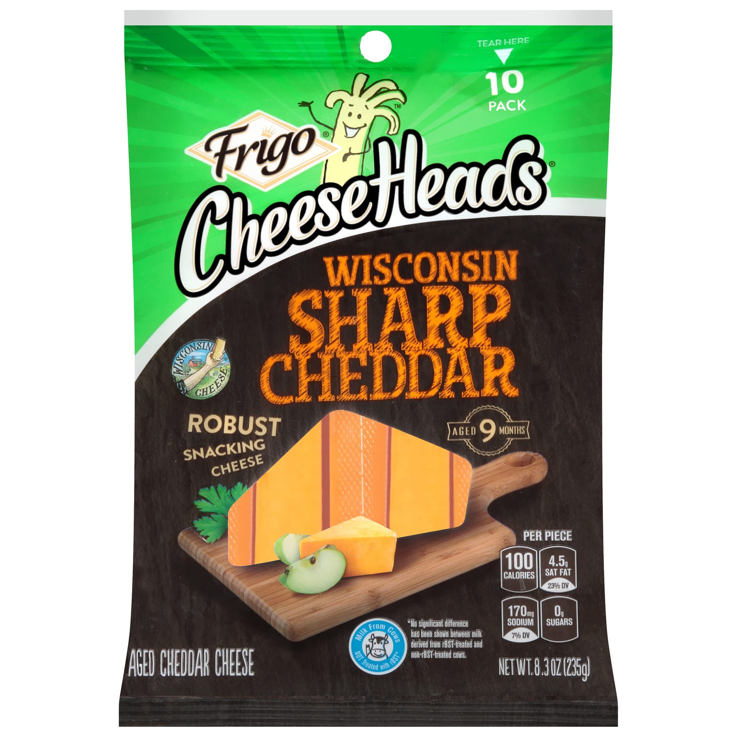 Frigo Cheese Heads, Stick Sharp Cheddar, 8.3 oz
