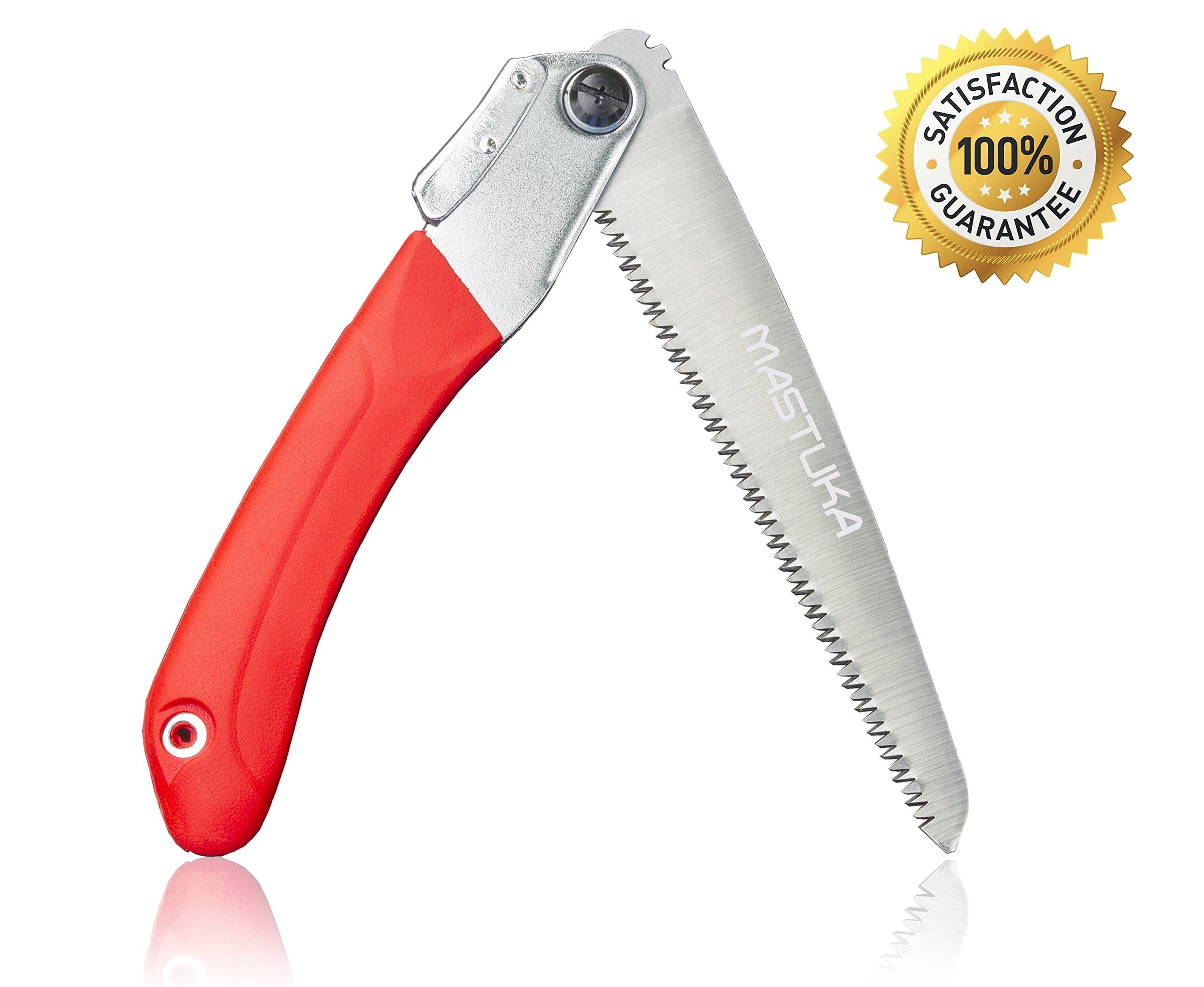 MASTUKA Folding Hand Saw All Purpose, Best for Tree Pruning, Camping, Hunting, Toolbox and Daily Use. Rugged 8" Blade with Comfortable and Solid Grip Handle