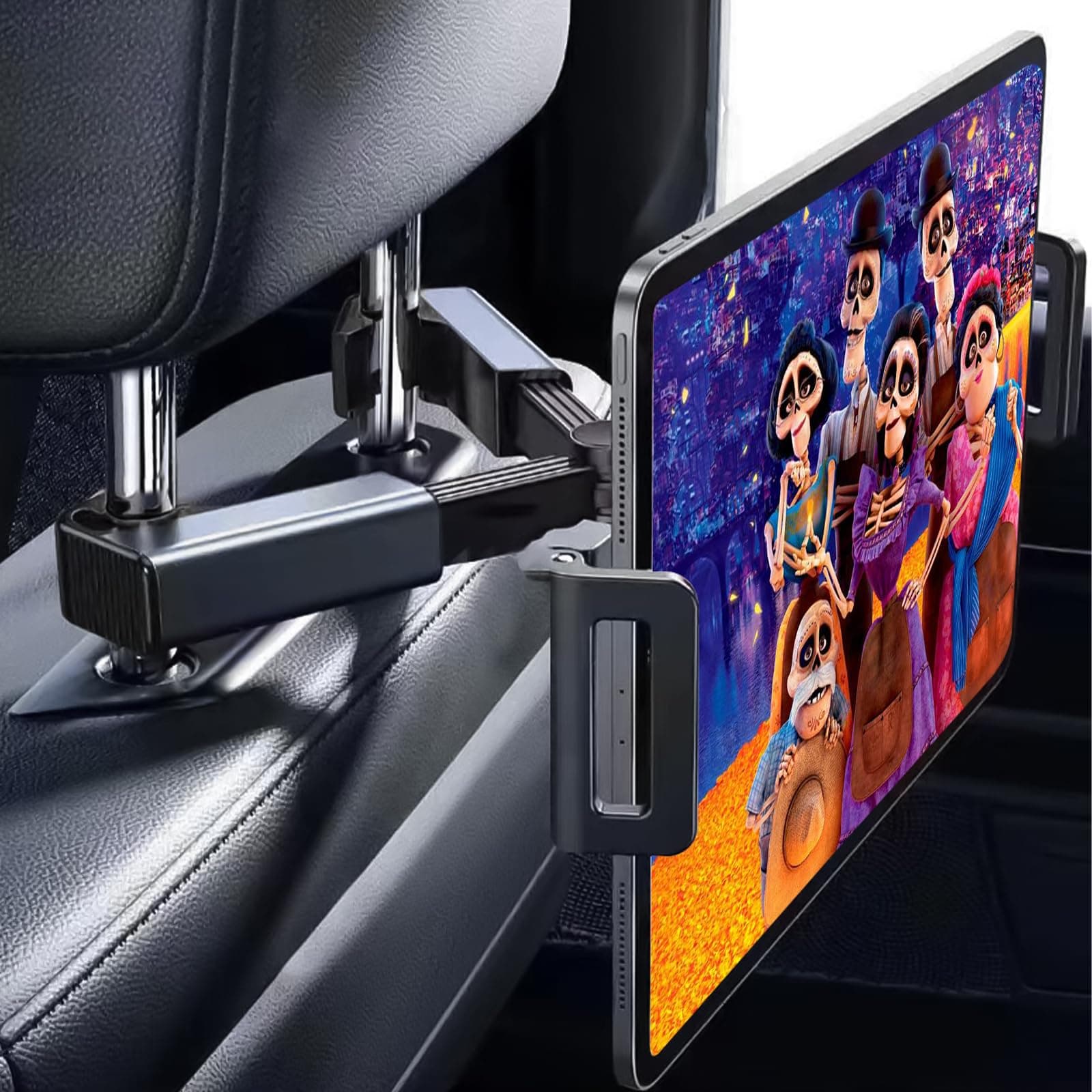 Car Tablet Holder Stand, Extendable Tablet Headrest Mounts 360 Rotation استاند للايباد السيارة Compatible with All Car 4.7-12.9 inch Tablets/Phones/Switch, Best for Short and Long-Distance Travel