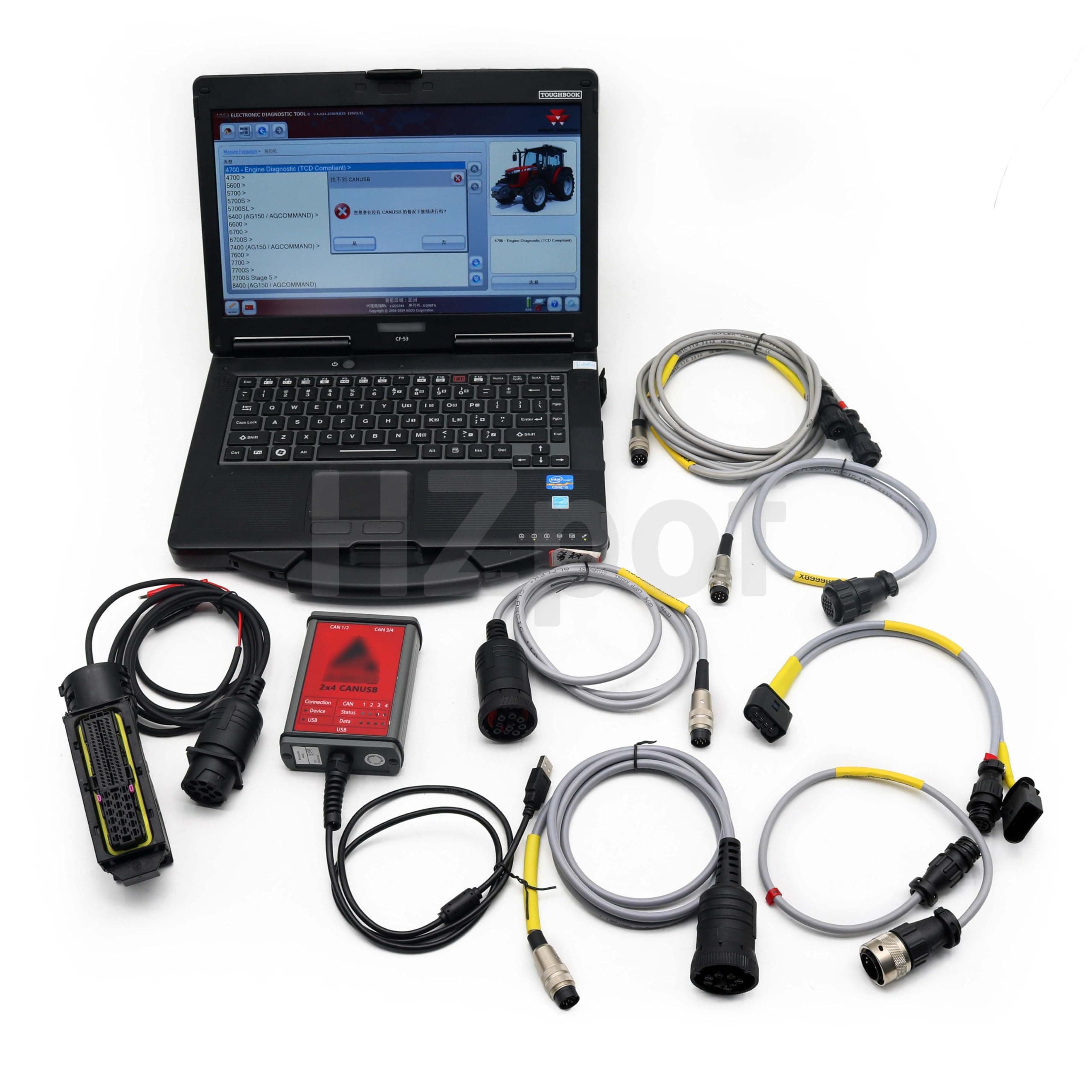 Electronic Tractor for AGCO CANUSB EDT Interface V2023 Diagnostic Tool Agricultural Diagnostic Scanner (Tool with 0281020099 Cable Laptop)