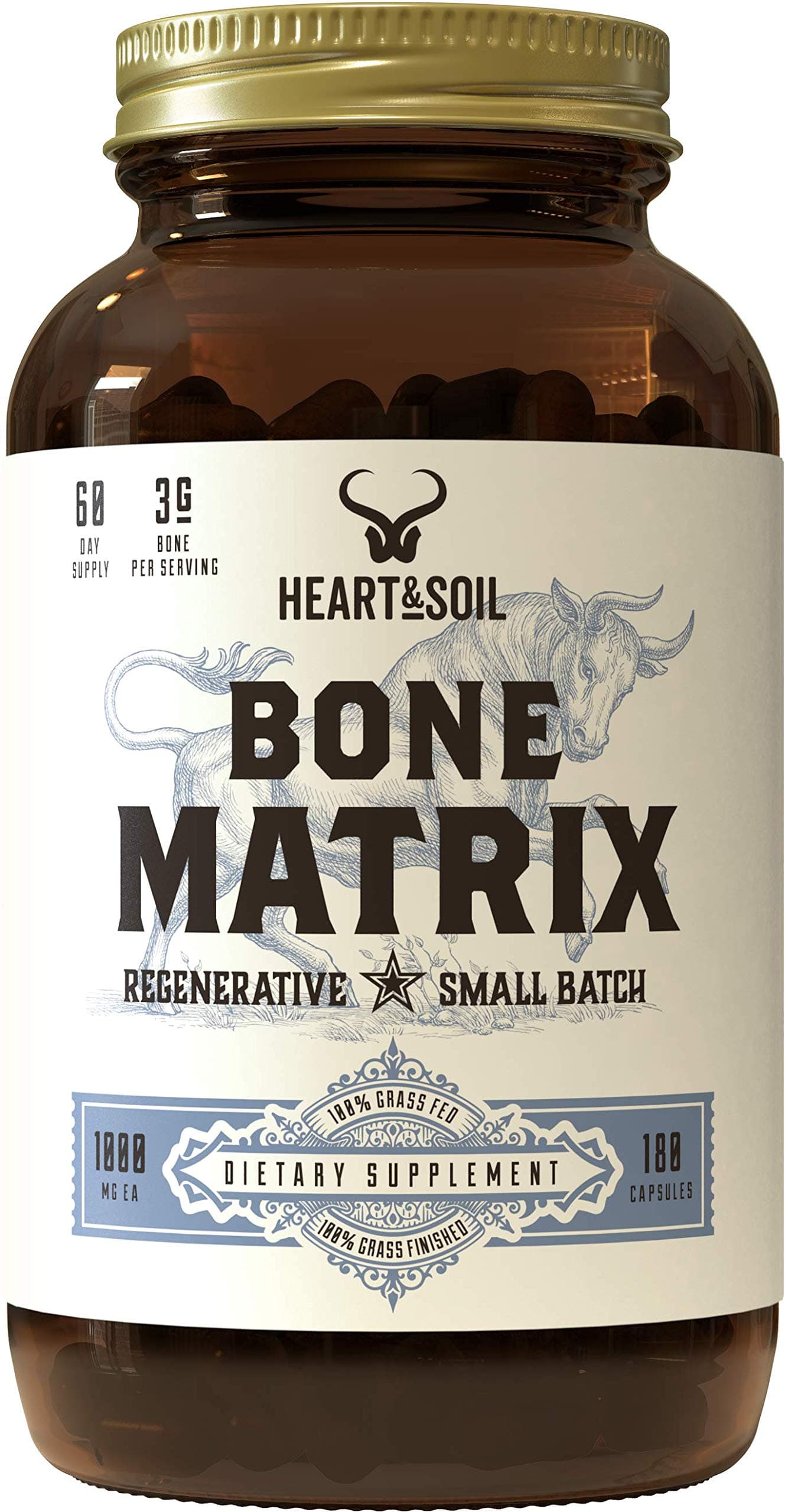 Grass Fed Bone Matrix — Supports Bone and Joint Health, Strength, and Flexibility (180 Capsules)