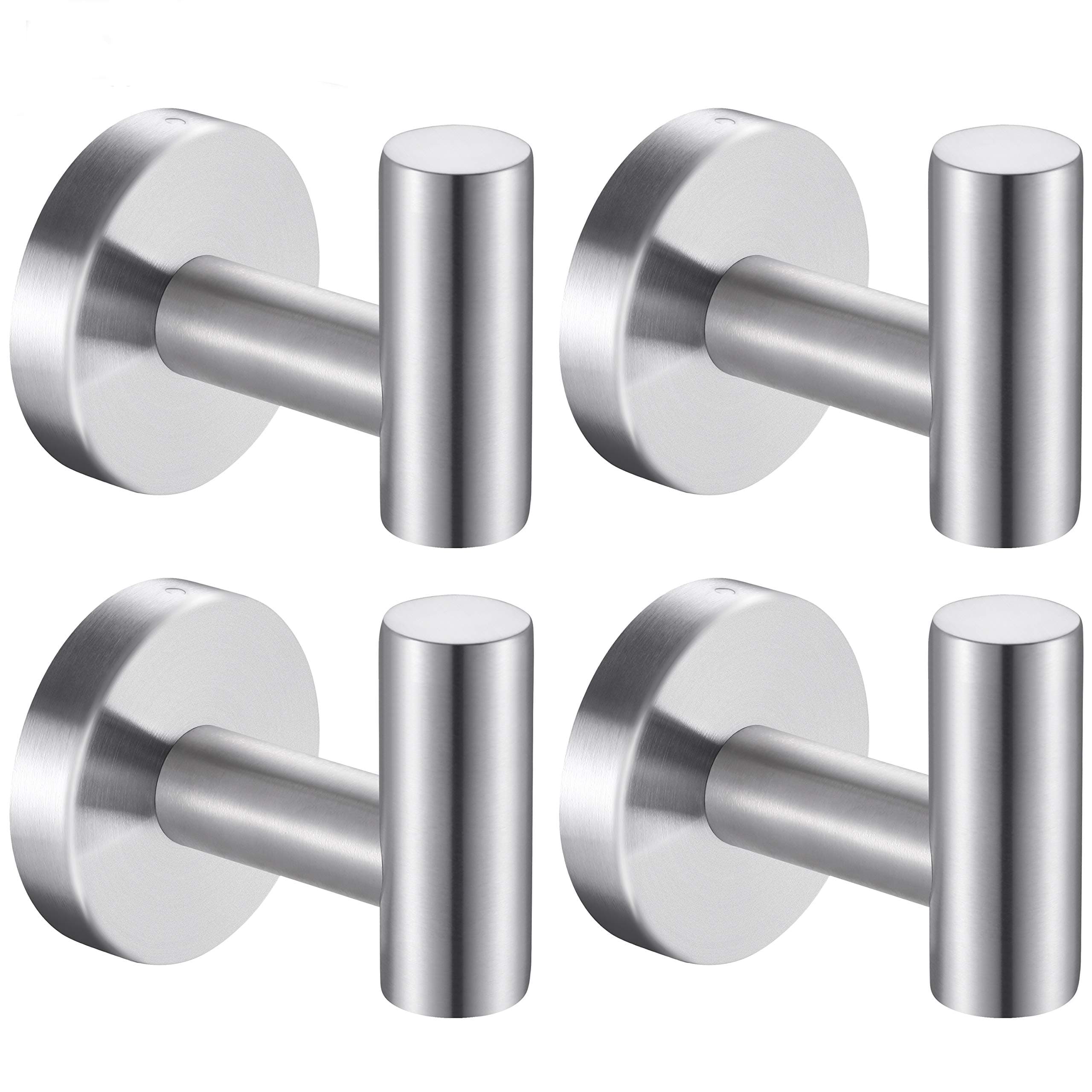 4 Pack Silver Bath Towel Hooks