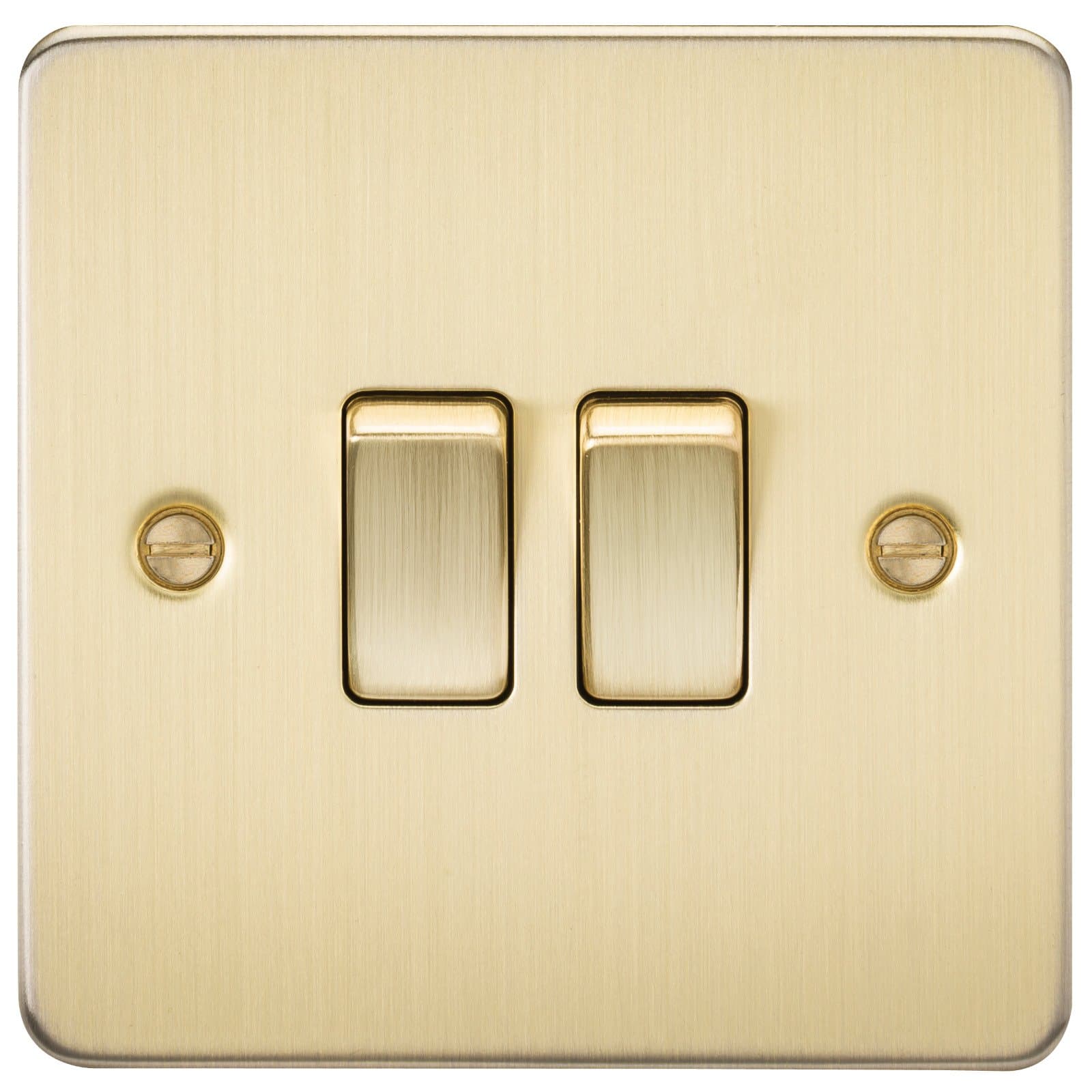 – FP3000BB Brushed Brass FPAV3000BB Flat Plate 10A 2G 2 Way Switch, 230 V