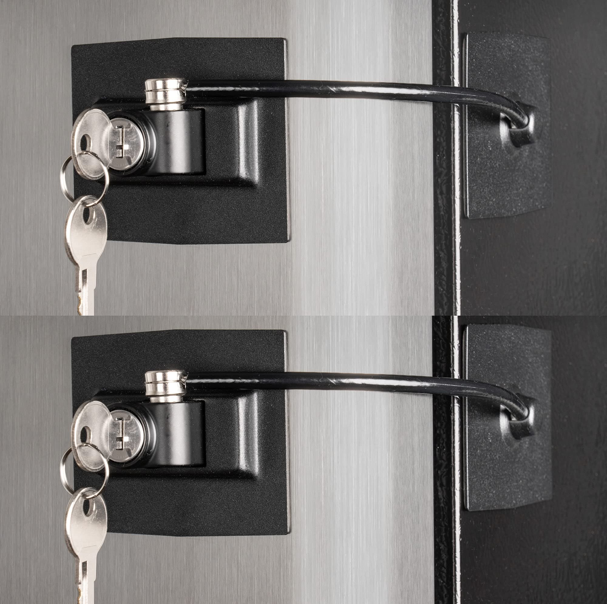 2-Pack Guardianite Premium Refrigerator Lock with Built-in Keyed Lock (2-Pack Black)