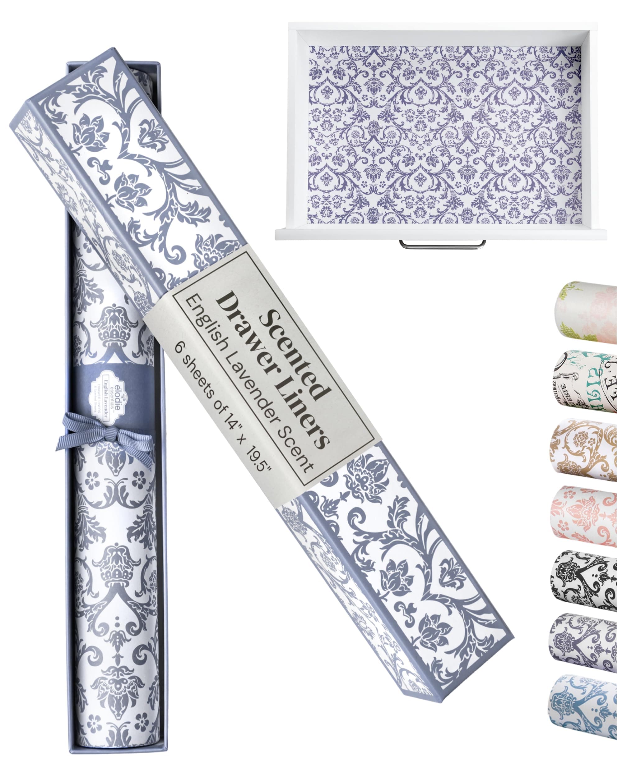 English Lavender Scented Drawer Liners - Royal Damask