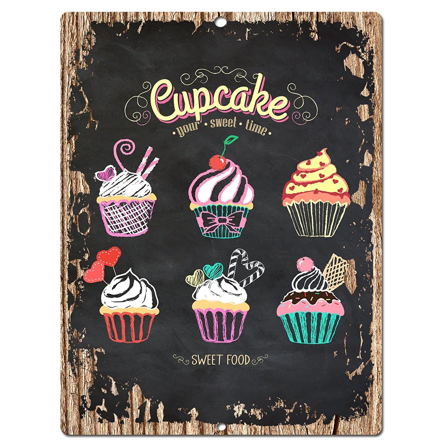 Chic Sign Dessert Cup Cake Home Kitchen Wall Decor 9"x12" Metal Plate Sign Home Store Cafe Decor Plaques