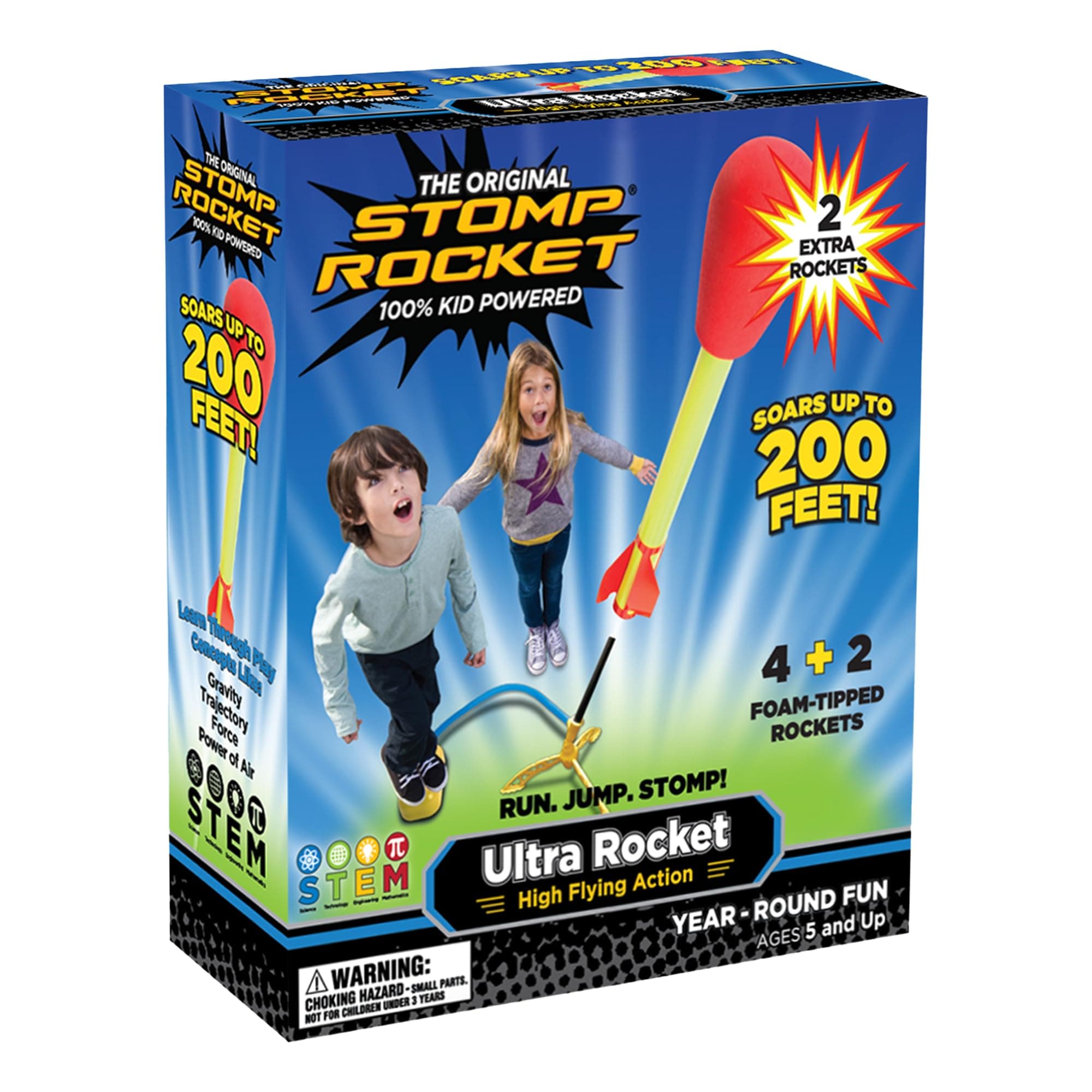 - Stomp Rocket Ultra Rocket Launcher for Kids, 6 Rockets - Fun Backyard & Outdoor Kids Toys Gifts for Boys & Girls - High Flying Toy Foam Blaster Set - Multi-Player Adjustable Launch Stand