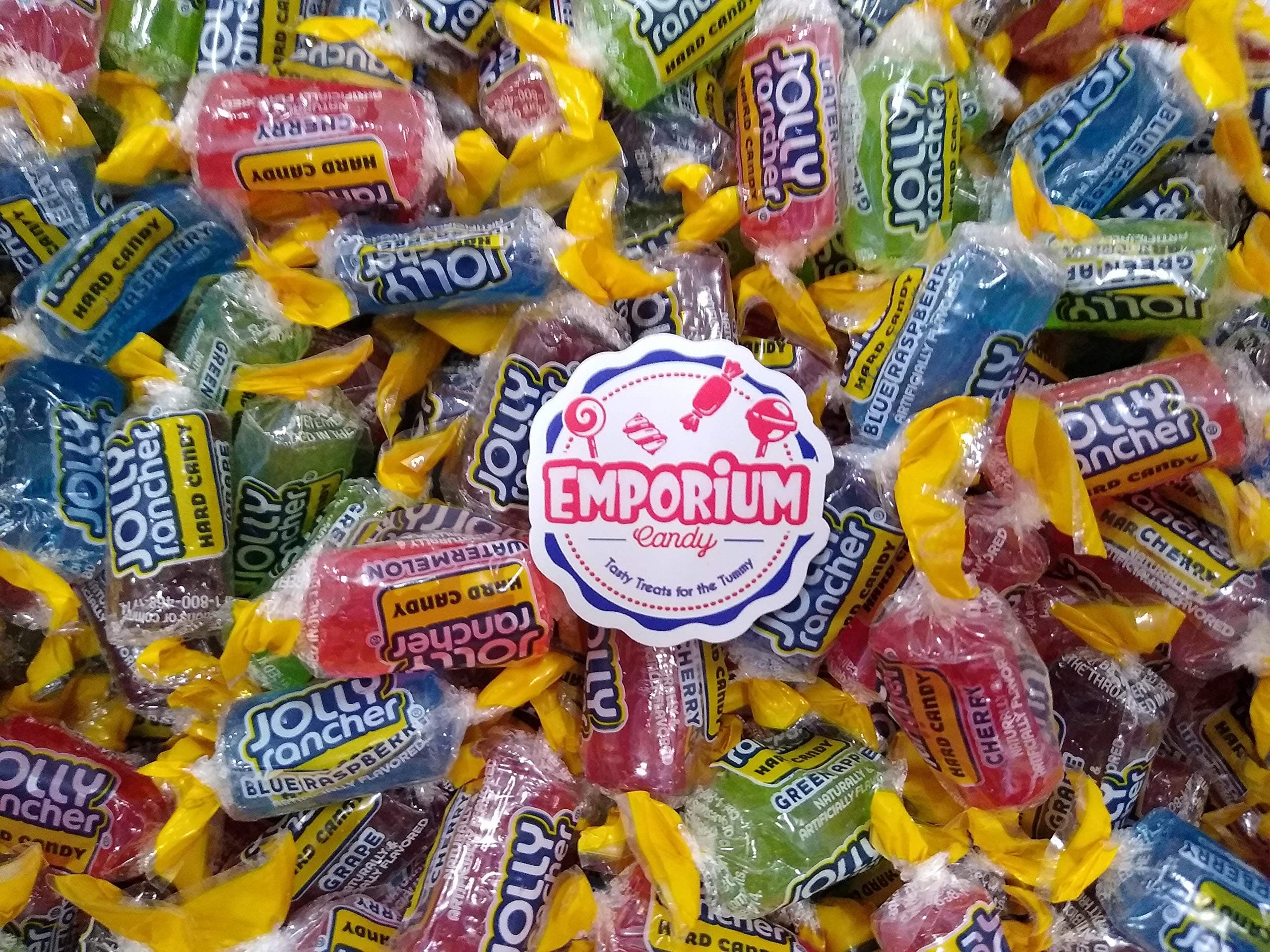 Green Apple Blue Raspberry Grape Watermelon Cherry 2 lb - Individually Twist Wrapped Bulk Candy