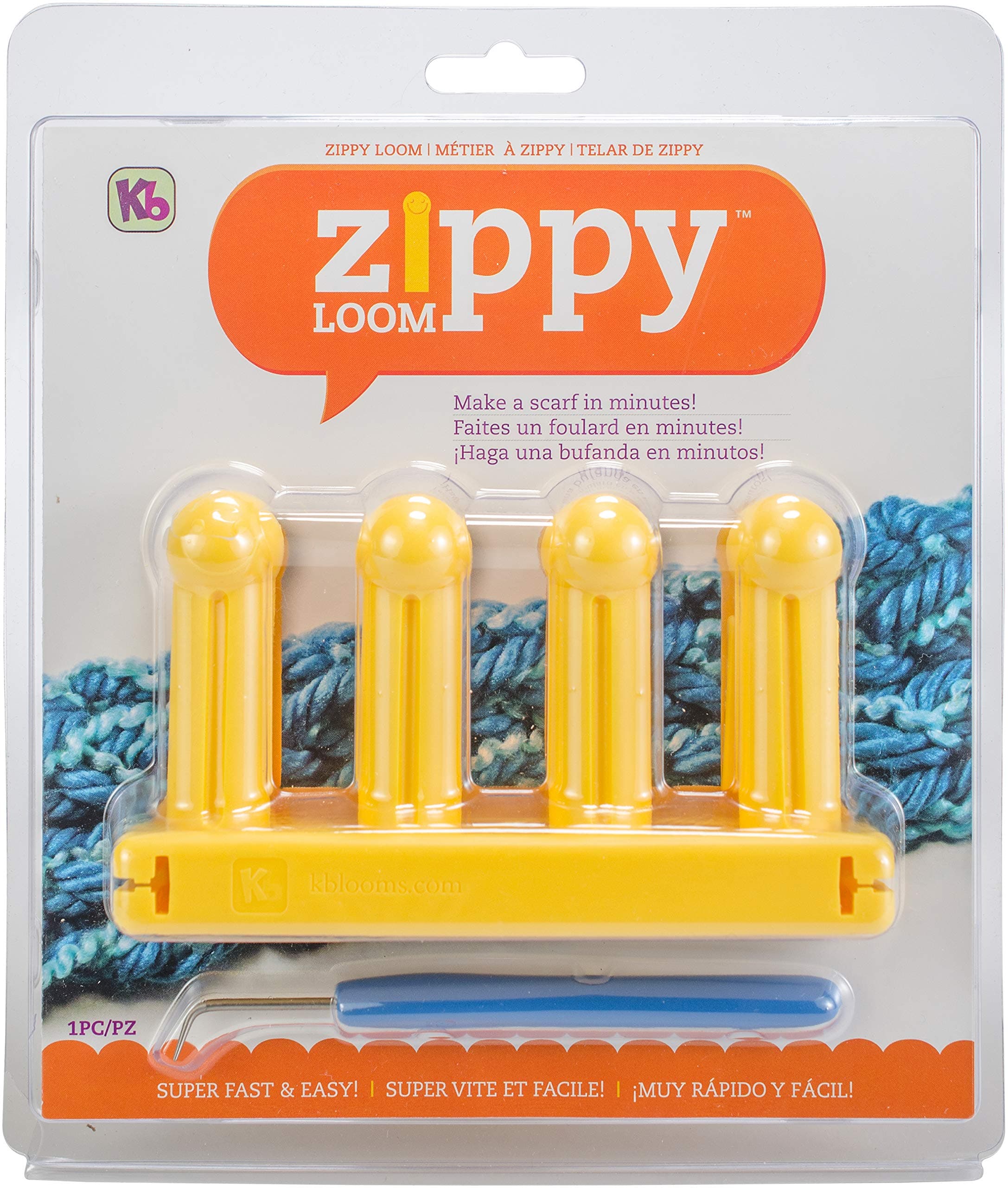 Authentic Knitting Board Zippy Knitting Loom, 5.25 by 3", Yellow