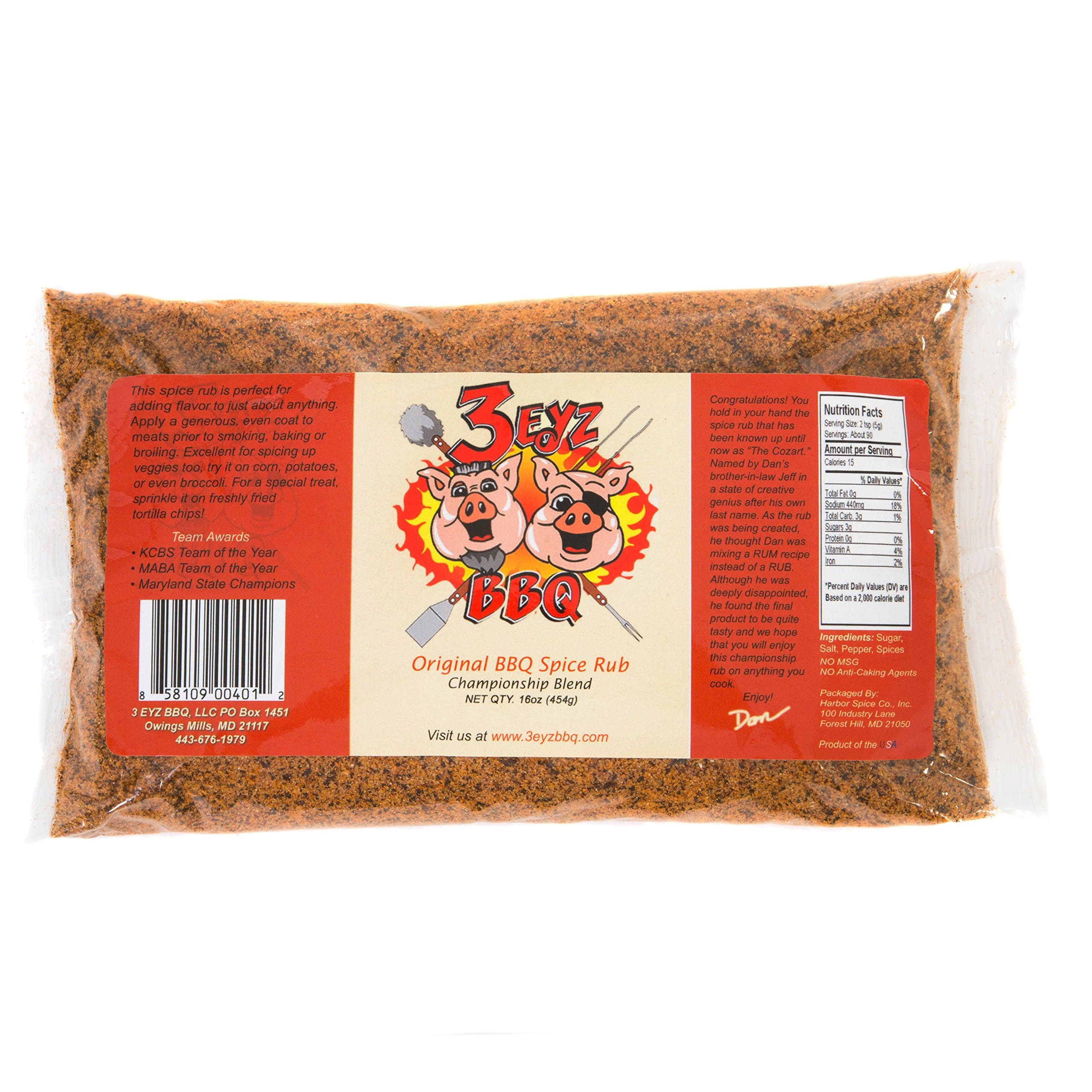 3 Eyz Original BBQ Spice Rub - 1 pound bag