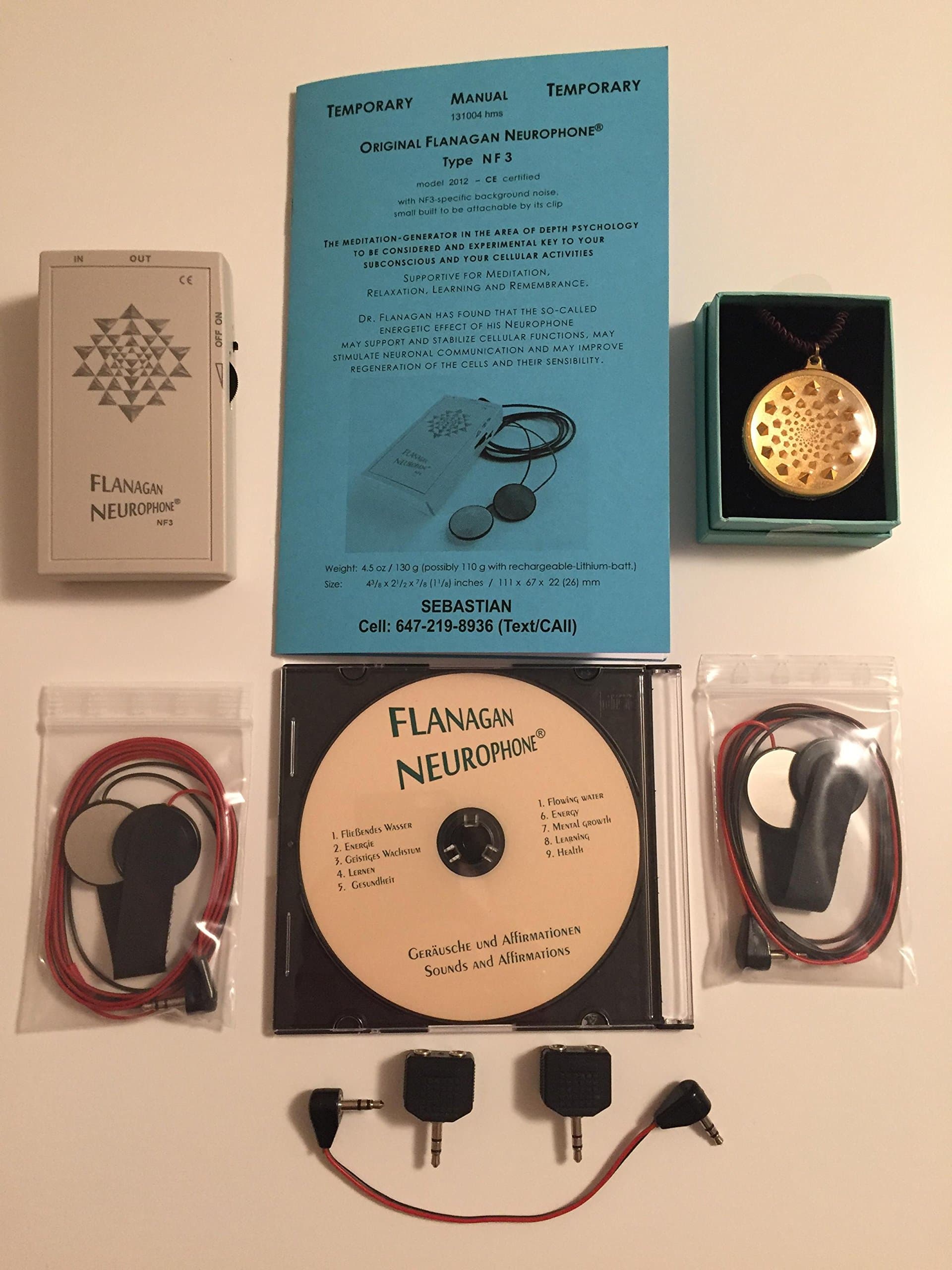 Patrick Flanagan Neurophone NF3 + Sensor V Pendant Combo