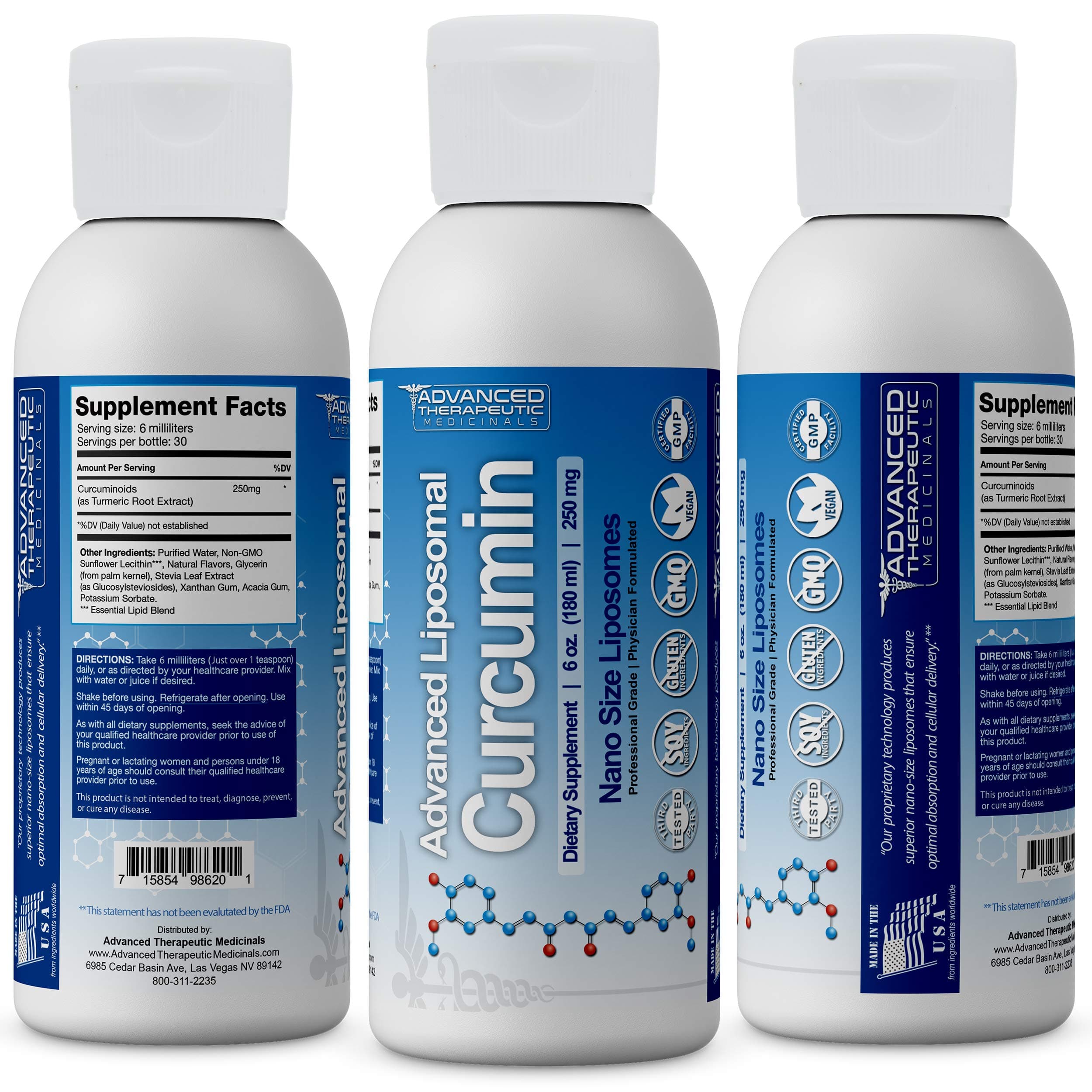 Advanced Liposomal Turmeric Curcumin 6 oz - Best Tumeric Supplements