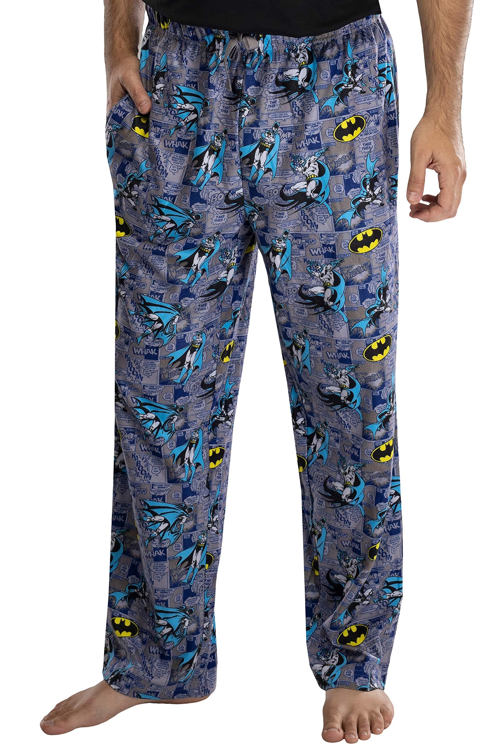 DC Comics Men's Classic Batman Comic Book and Bat Symbol All-Over Print Lounge Pajama Pants Sleepwear