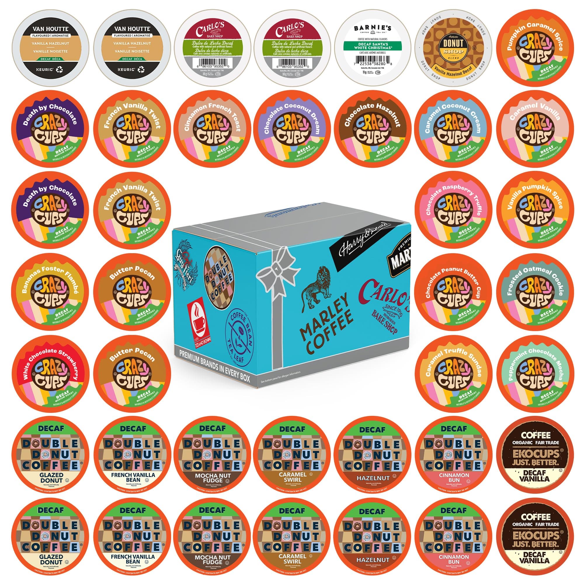 Custom Variety Pack Decaf Flavored Coffee Single Serve Cup for Keurig K cup - 40 Count