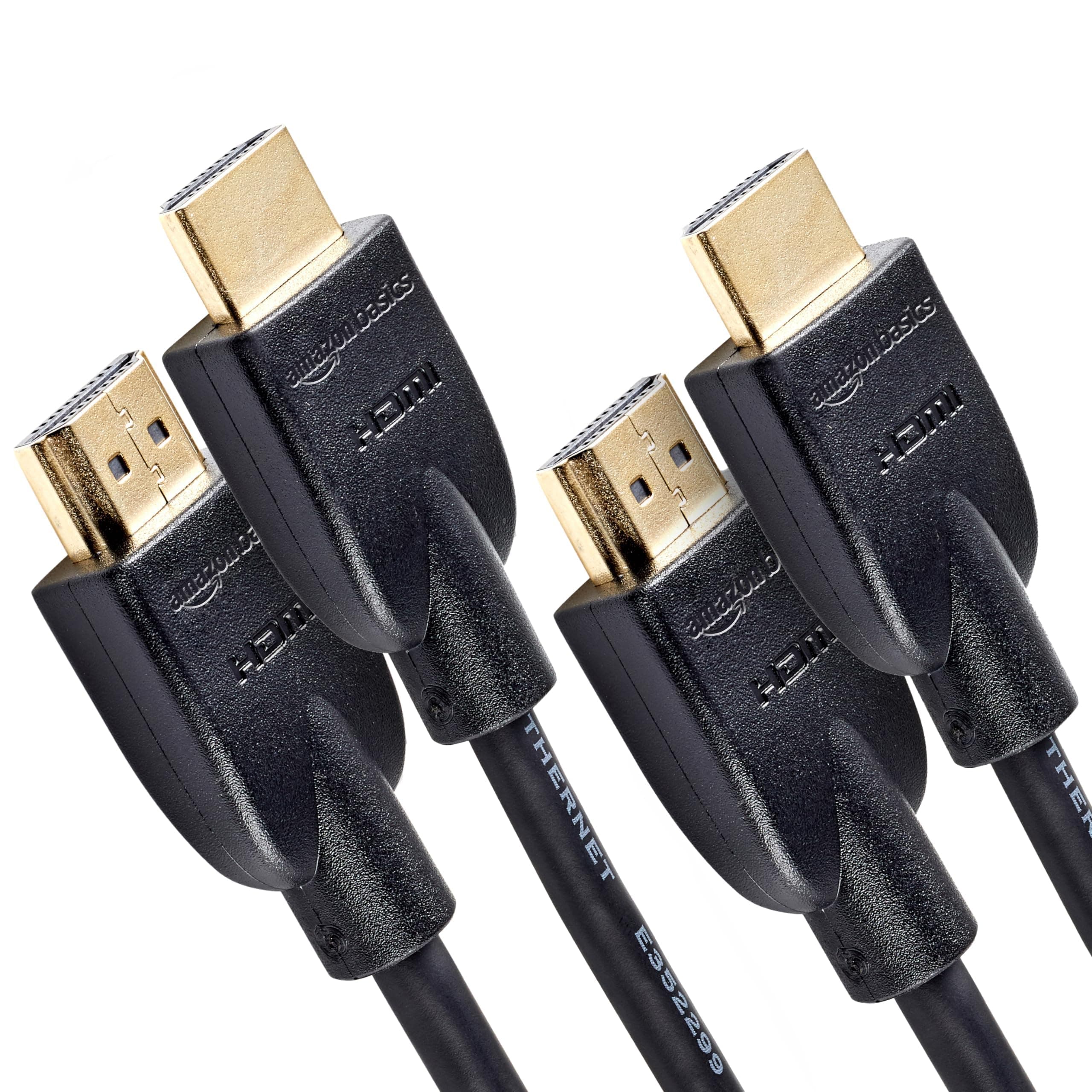 2-Pack HDMI Cable, 18Gbps High-Speed, 4K@60Hz, 2160p, Ethernet Ready, 3 Foot (1M), Black