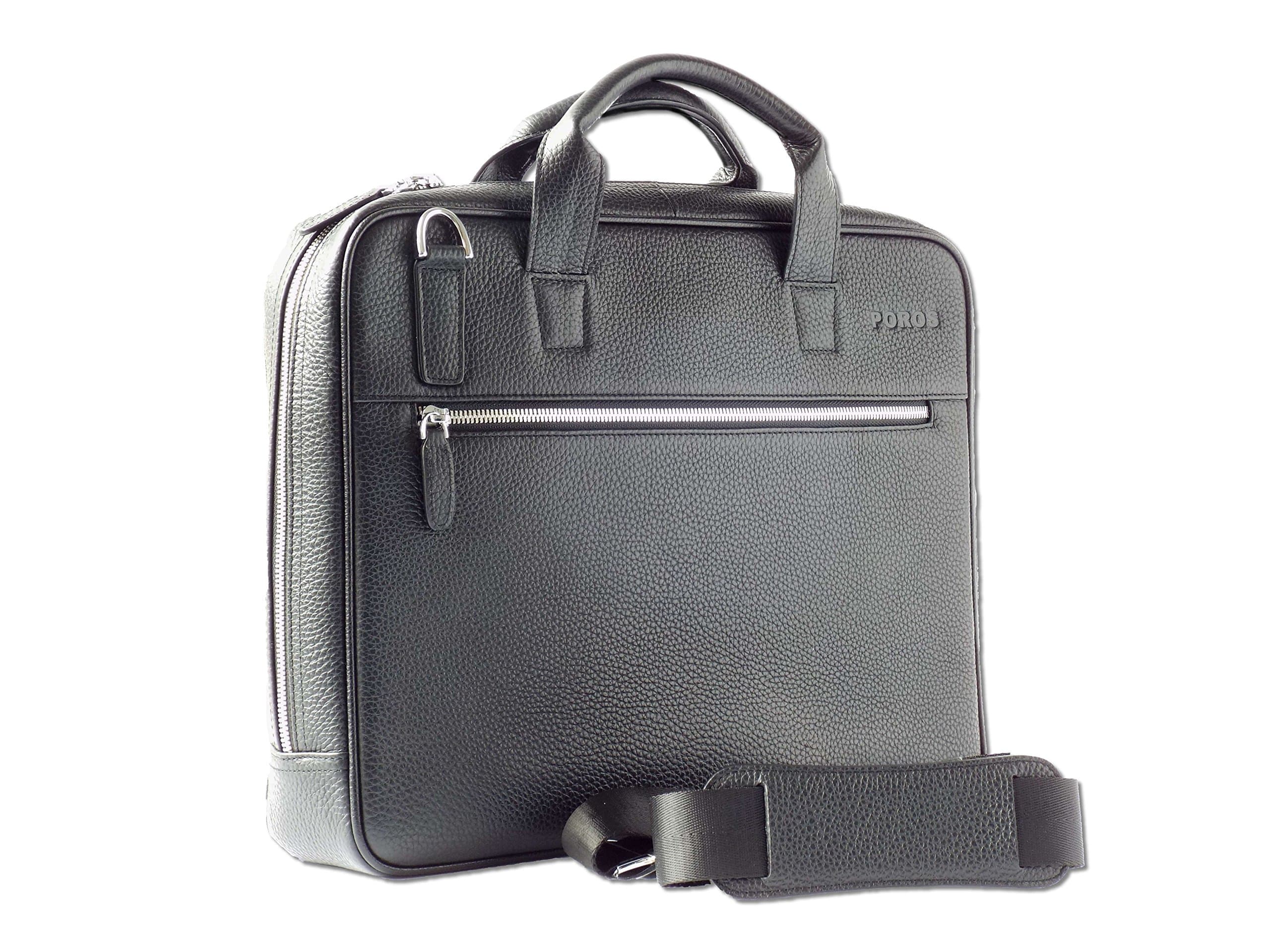 Poros Leather Charging Briefcase Micro USB Cedar, Black Bag0003-Micro
