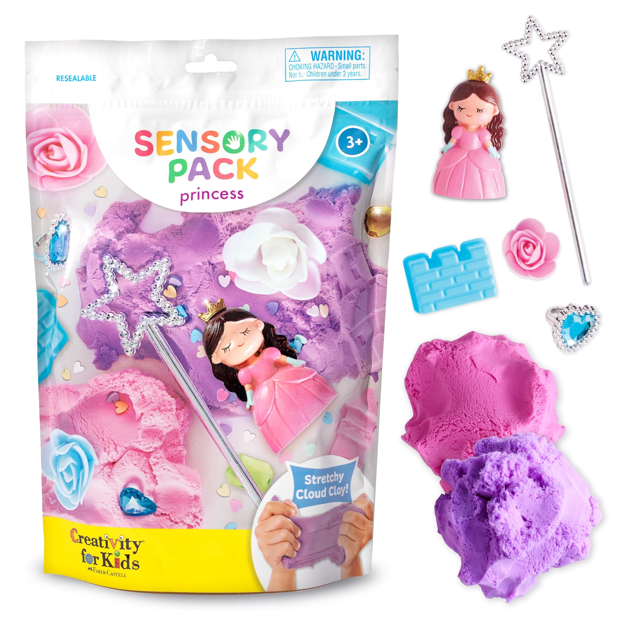Creativity for Kids Sensory Pack: Princess Calm Down Corner & Bin Filler Supplies, Car Activities, Princess Gifts, Sensory Toys for Toddlers 3-4+