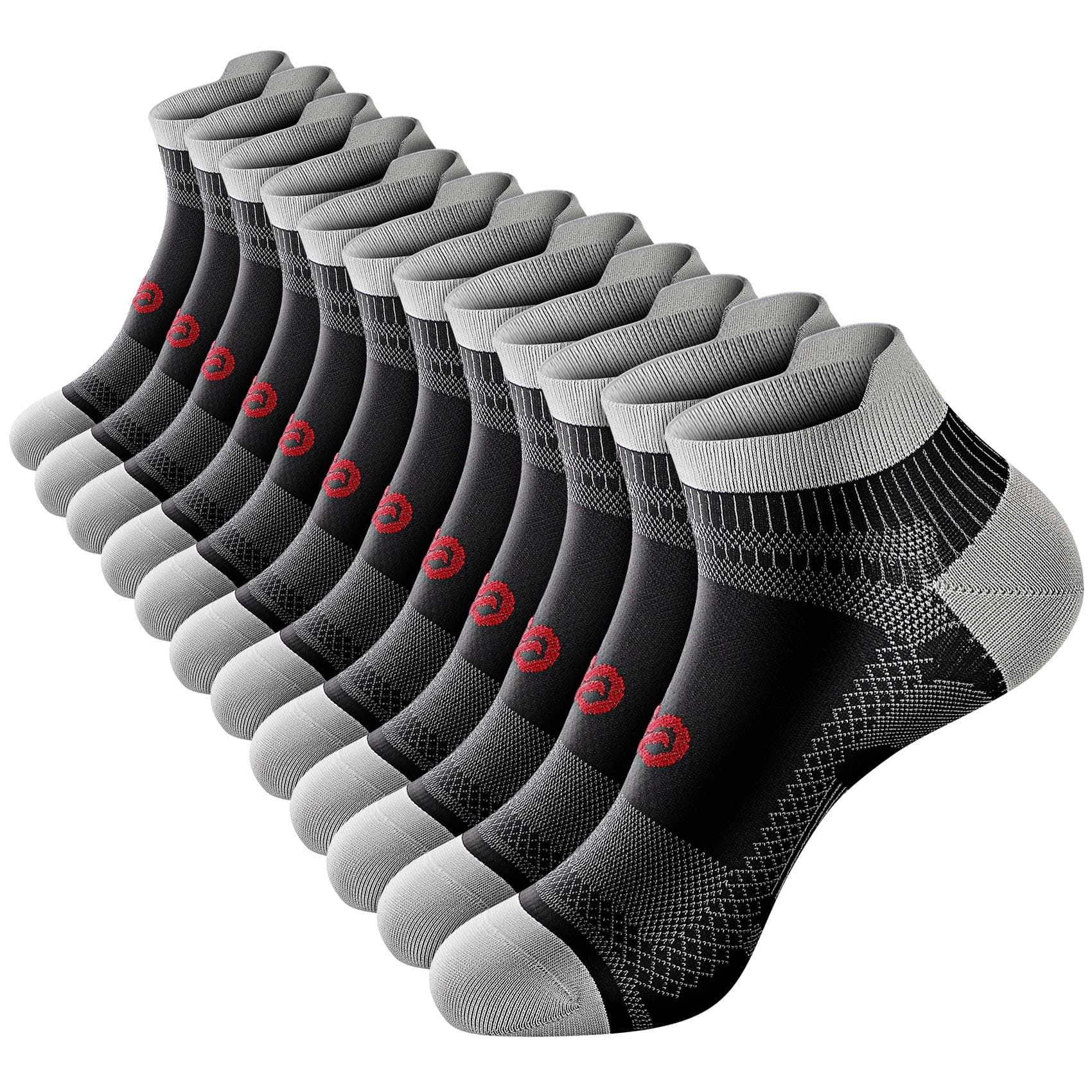 Ankle Compression Sock for Men and Women 2/4/6 Pairs, Low Cut Compression Running Sock with Ankle Support