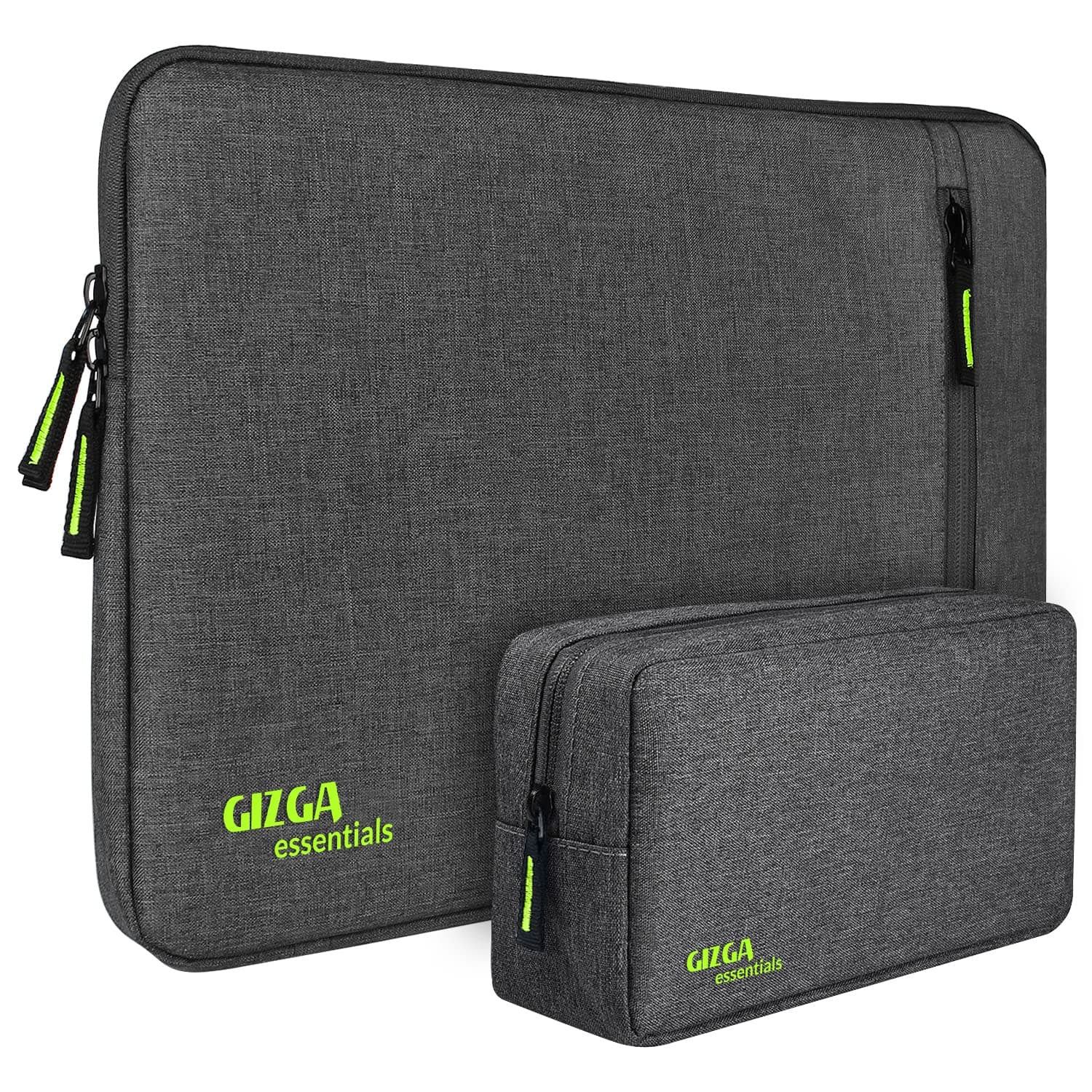 Gizga Essentials Protective Laptop Case Sleeve|Compatible with 13.3 inch Laptop Macbook Air/Pro|Made with Premium Nylon Fabric,Comes with a Pouch, Waterproof, Shockproof|Suitable for Men & Women(Grey)