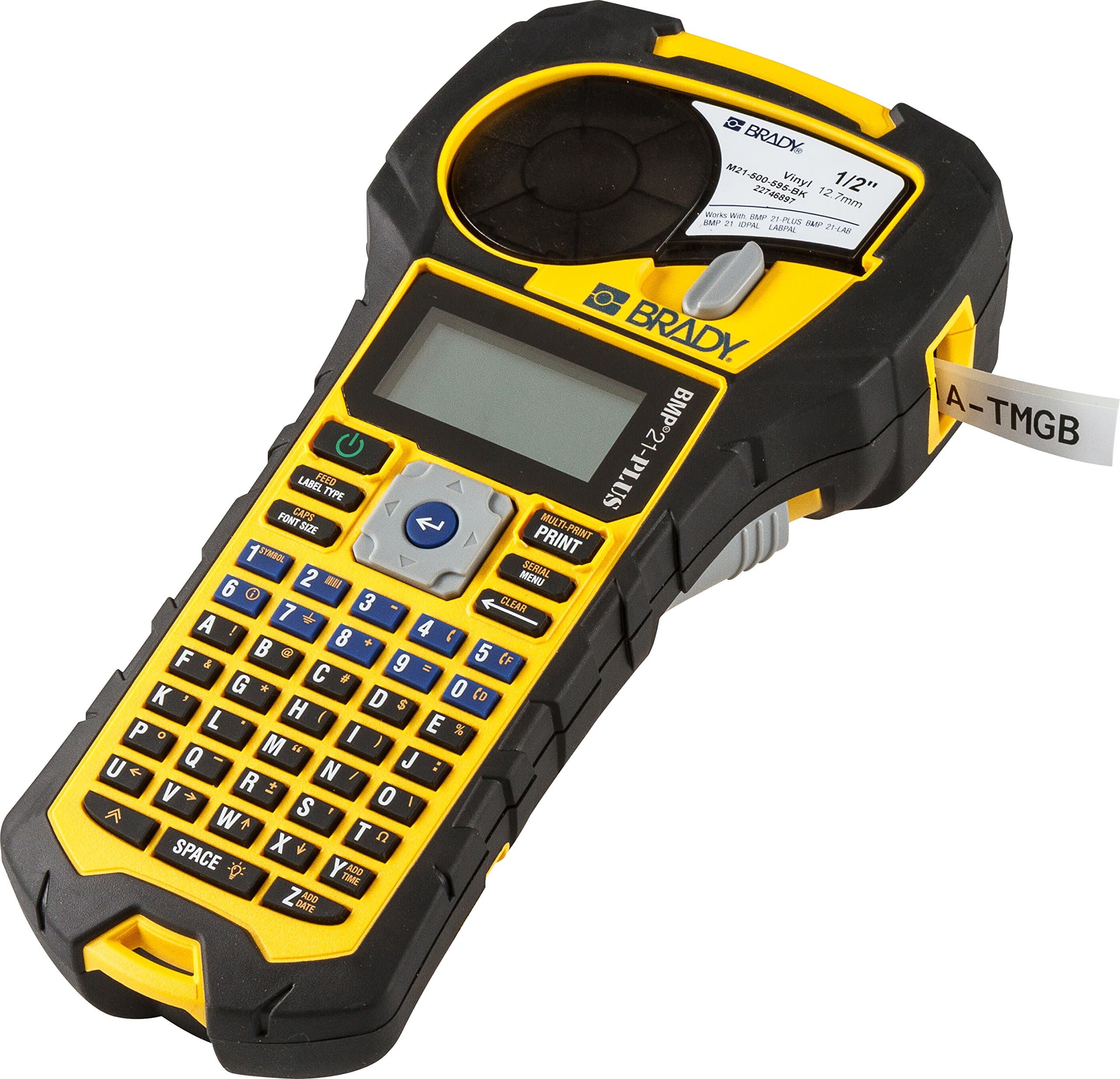 Brady Handheld Color Label Printer with Keyboard, Multi Line Print, 6 to 40, 6 Font Sizes, 203 Dpi - Yellow Black, 9.5 x 4.5 x 2.5, Tape Cartridge Included, 2 Year Warranty, Alphanumeric Thermal