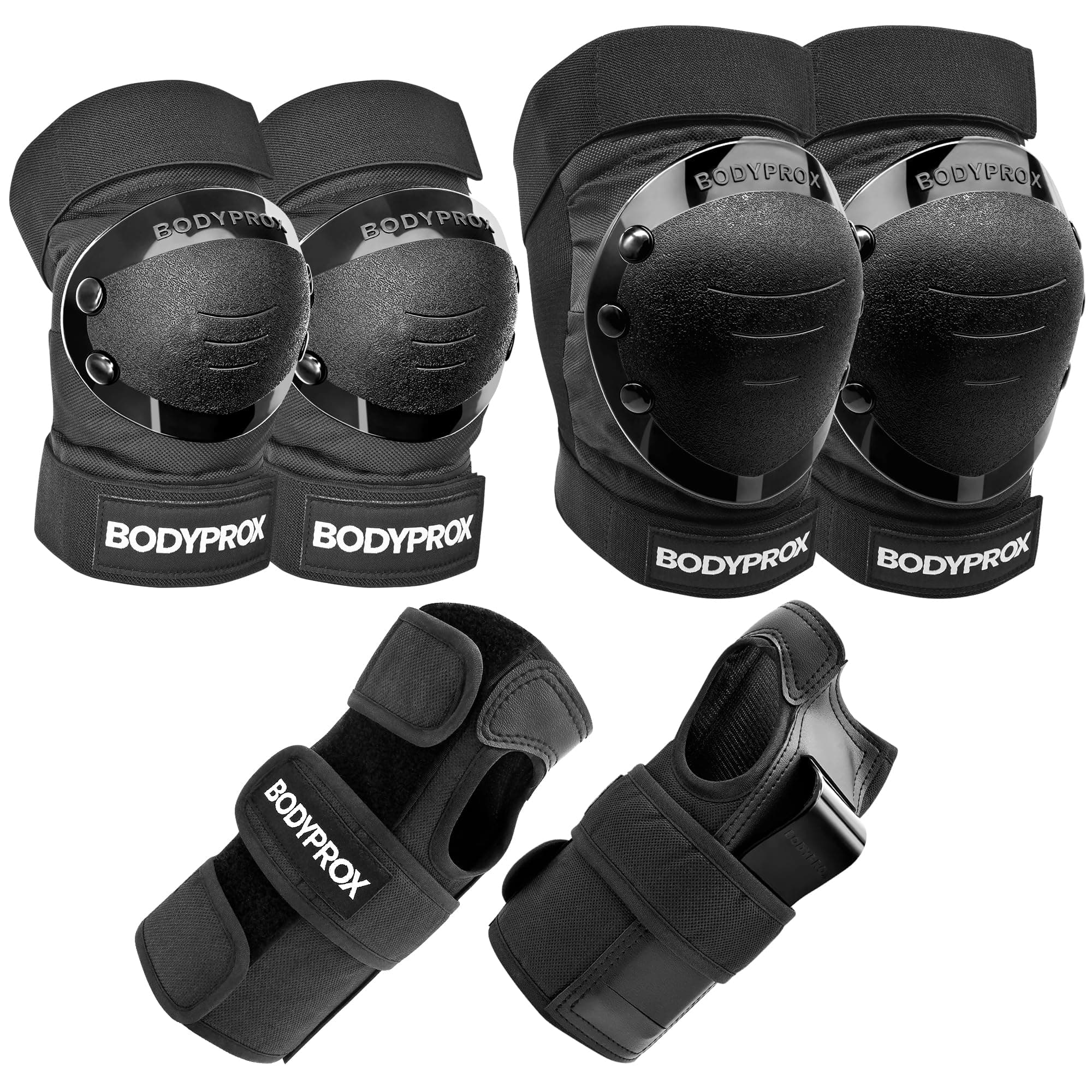 Knee Pads Elbow Pads Wrist Guards Set for Inline skating, Skateboarding, Roller Derby and BMX Ride.