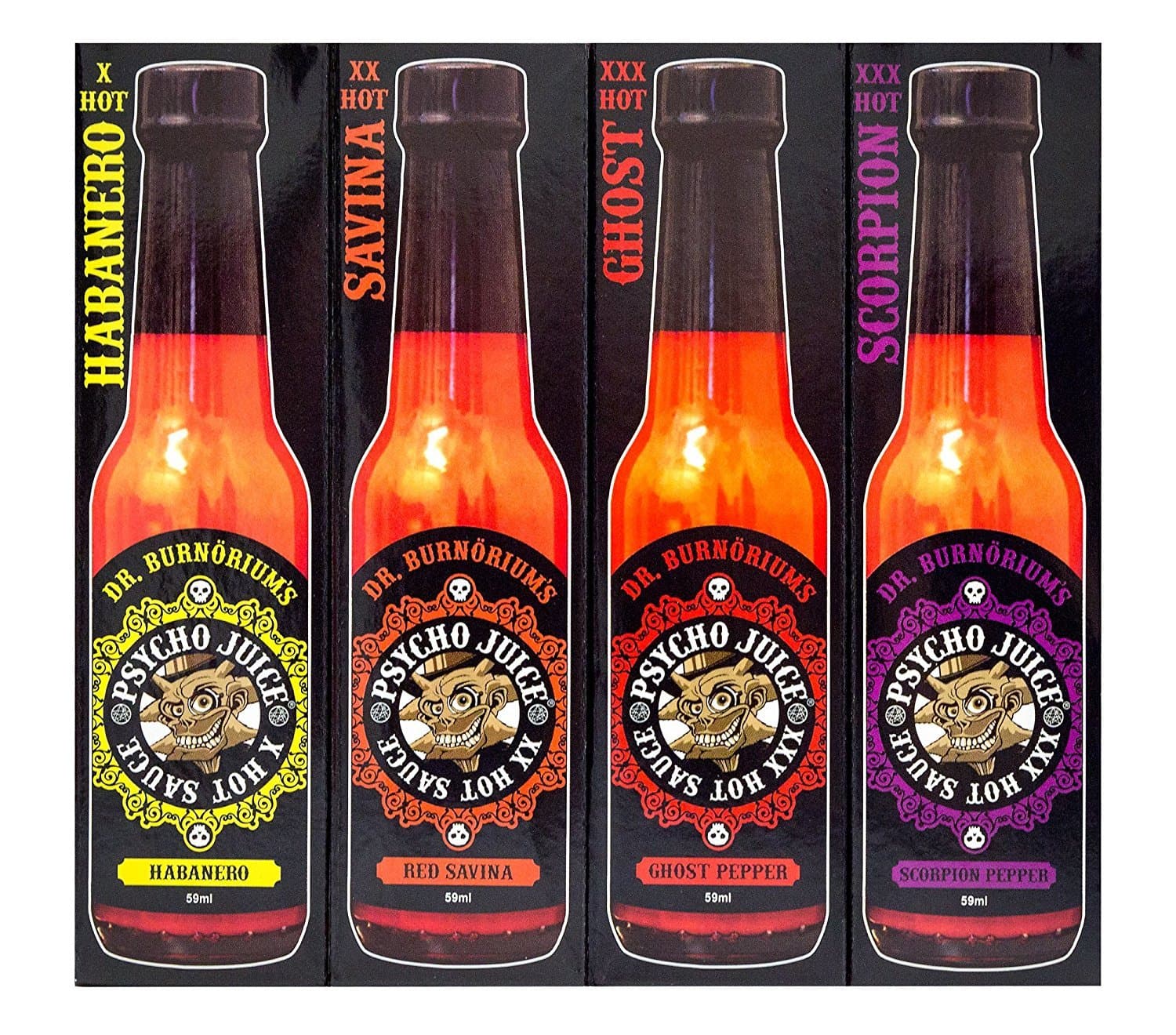 Mini Four Pack Chilli & Hot Pepper Sauce 59 ml (Pack of 4)