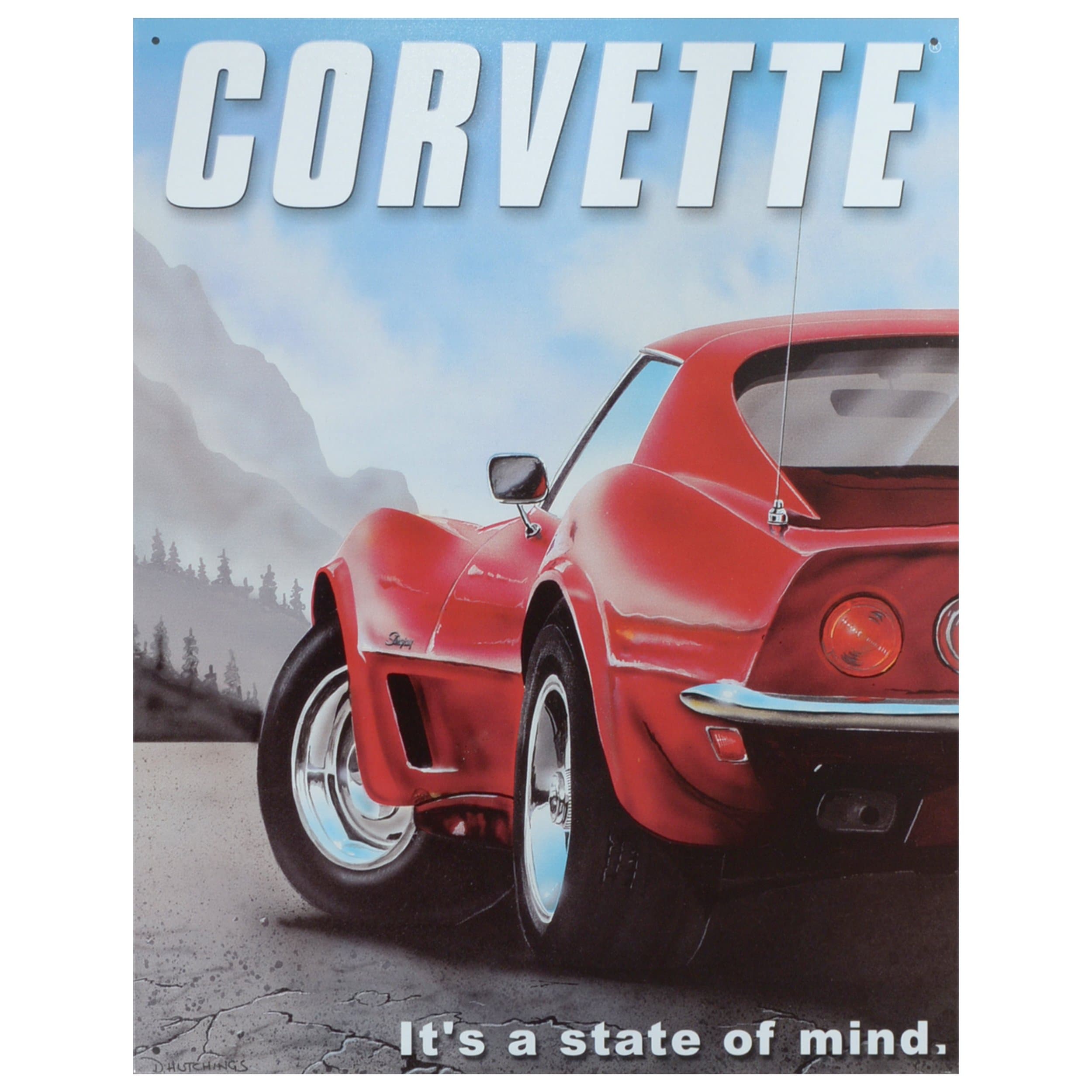 Corvette Tin Sign 13 x 16in