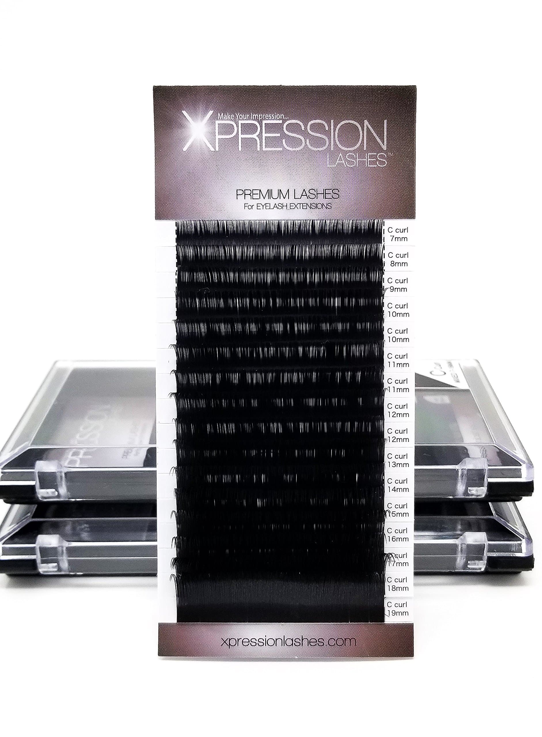 (19mm C 0.15 16 Row) Click for All Sizes | Silk Mink Lashes | 7-19mm Mixed | 8-19mm Separate | C & D Curls | .07 .15 .20 | 7-14mm Mix | 12 & 16 Row | XPRESSION Eyelash Extensions (19mm C 0.15 16 Row)