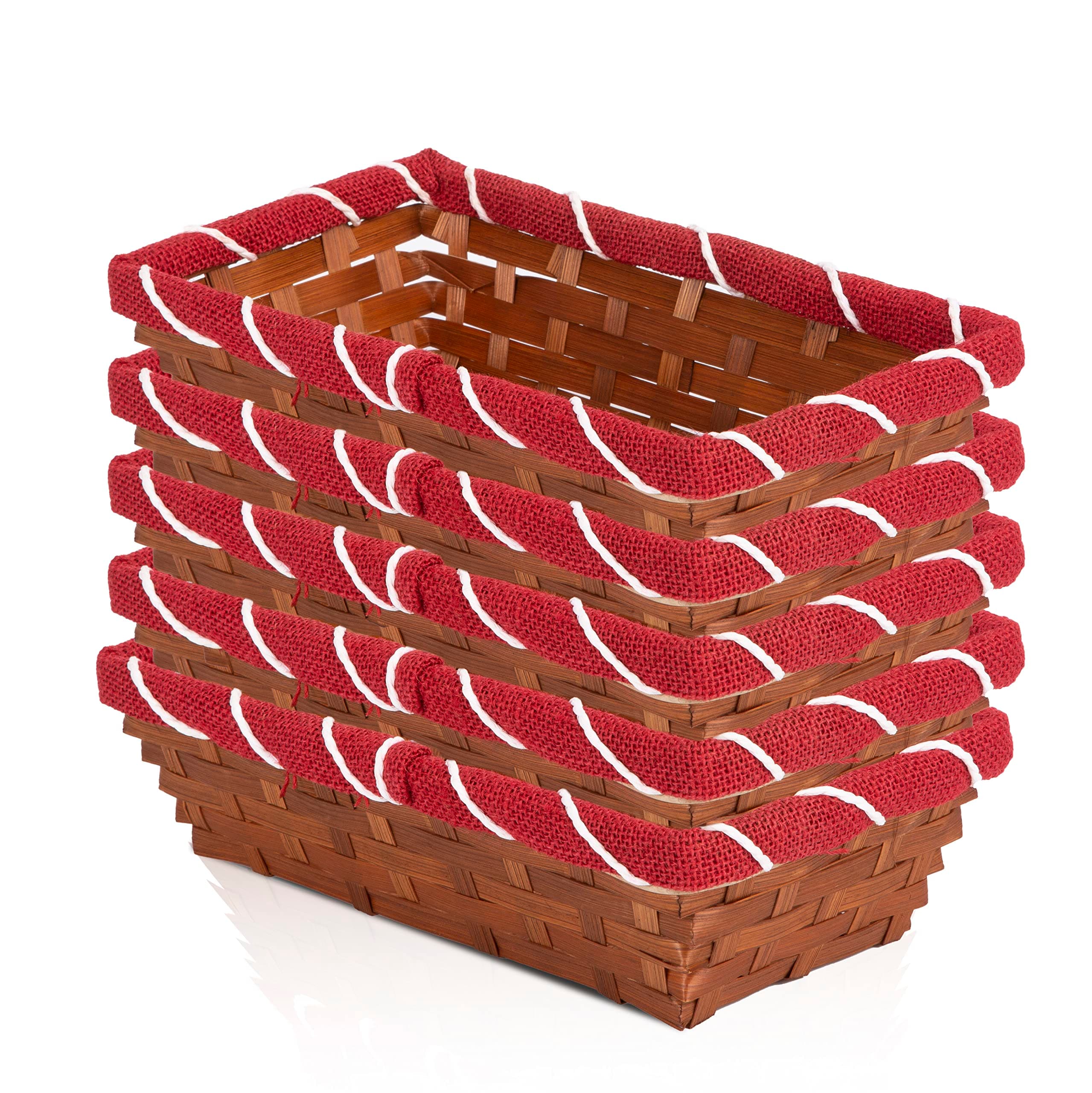 5 x Gift Wrap Baskets DIY Gift Hampers Bamboo Baskets Christmas Hampers Countertop Storage Basket Retail Display Basket-Small: 30 * 17 * 8
