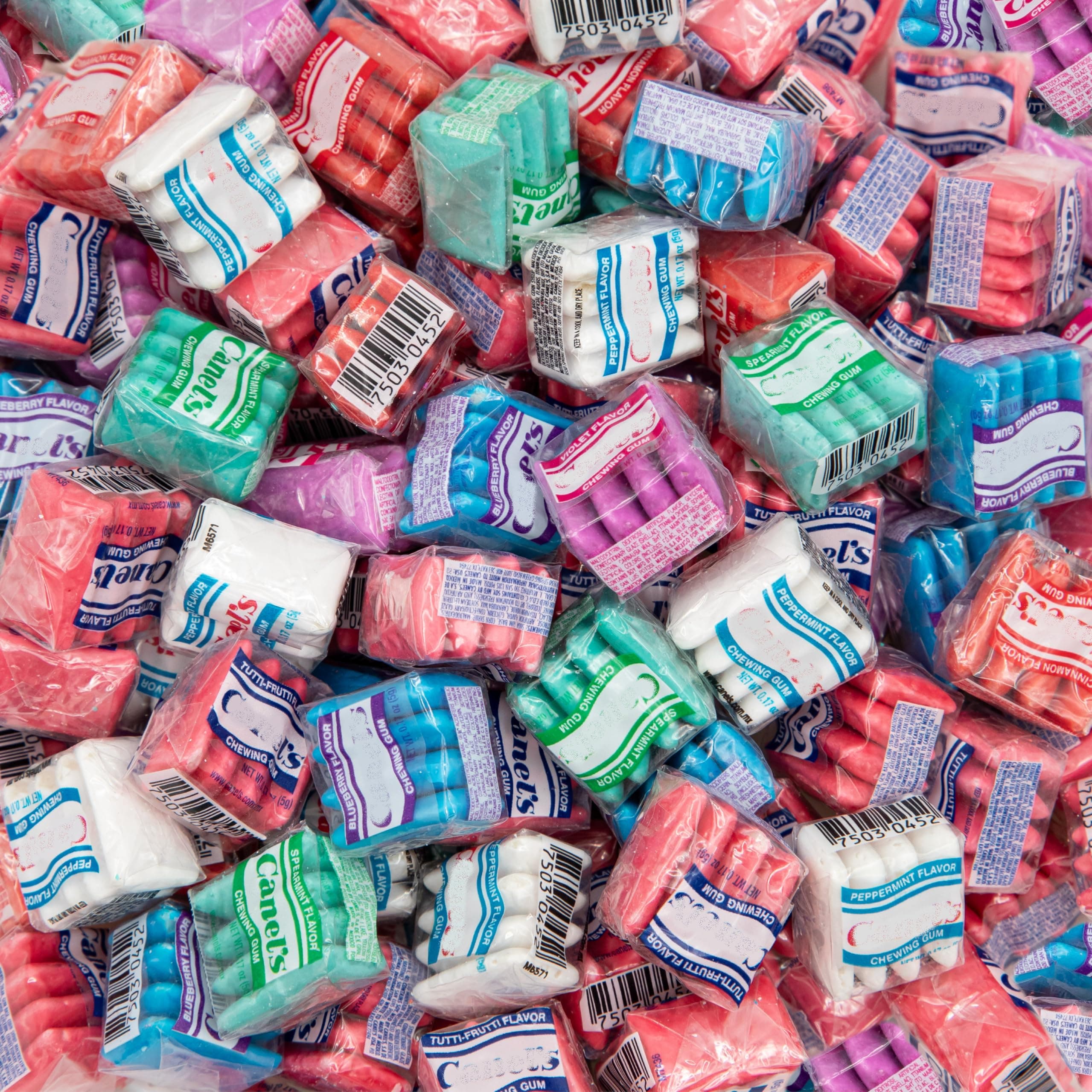 Mexican Chewing Gum | 1.5-Pound Bag | Assorted Flavors | 135 Individually Wrapped Mini Packs | Mint, Cinnamon, Fruit & Floral Flavors | Gum Bulk for Office & Travel