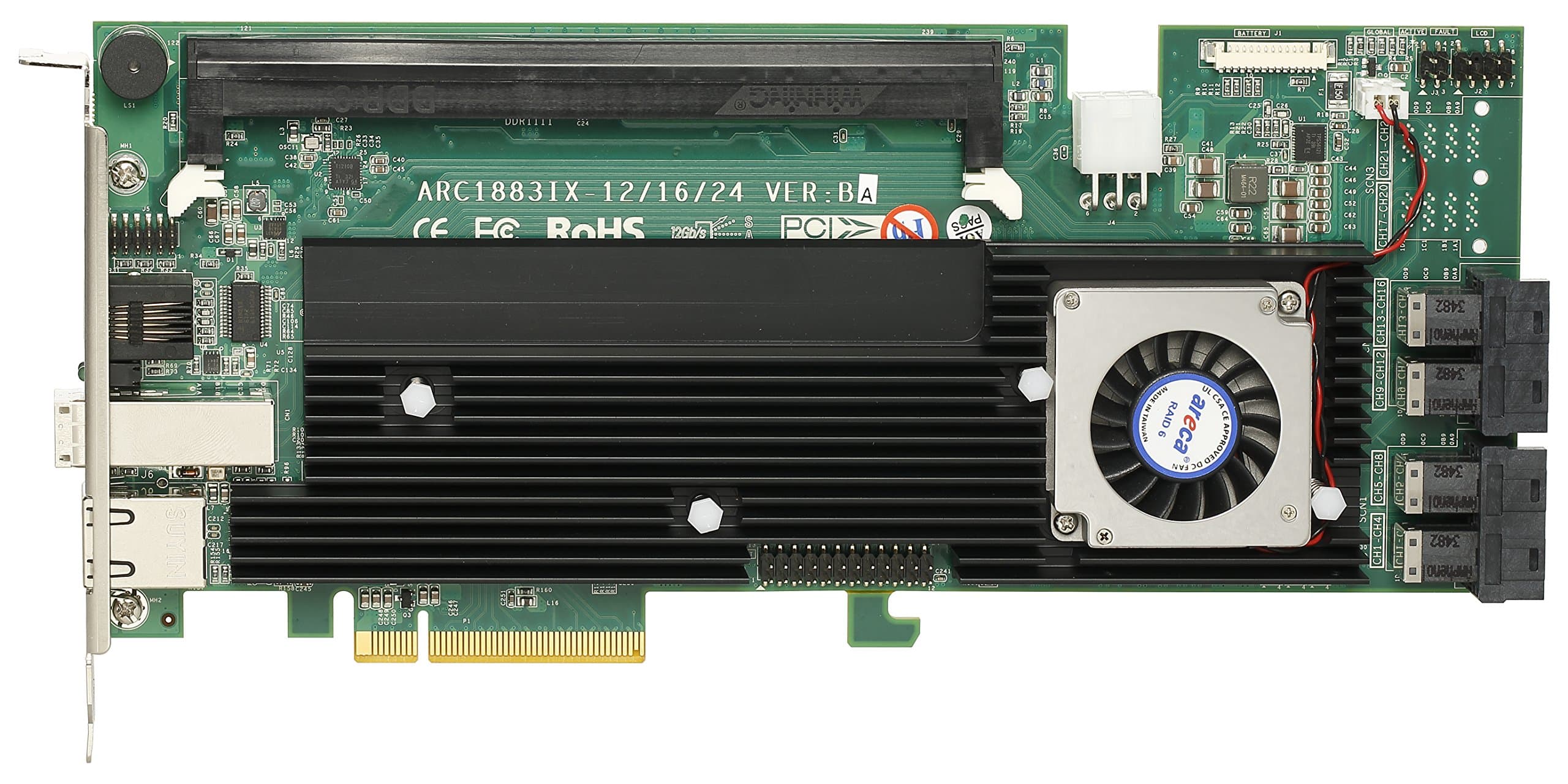 Areca PCIe 3.0 12Gb/s SAS RAID Controller ARC-1883IX-16