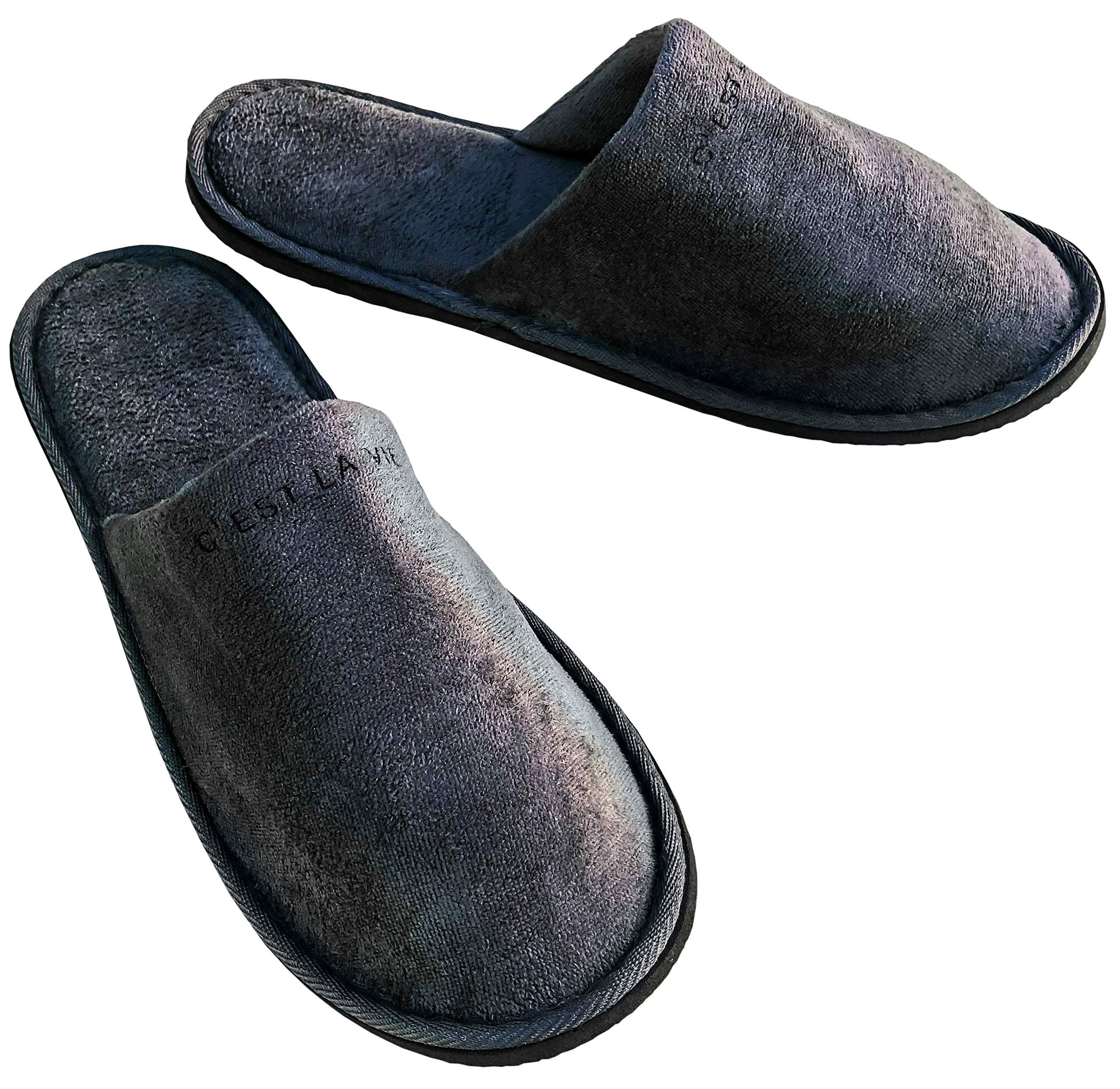 10 BULK Pack - Luxury Spa Bath Hotel Slippers by C’est La Vie - 30cm - Padded Heel, Closed Toe + Durable Non Slip Sole For Men & Women Unisex - Travel Hotel & Guest Amenities Toiletries