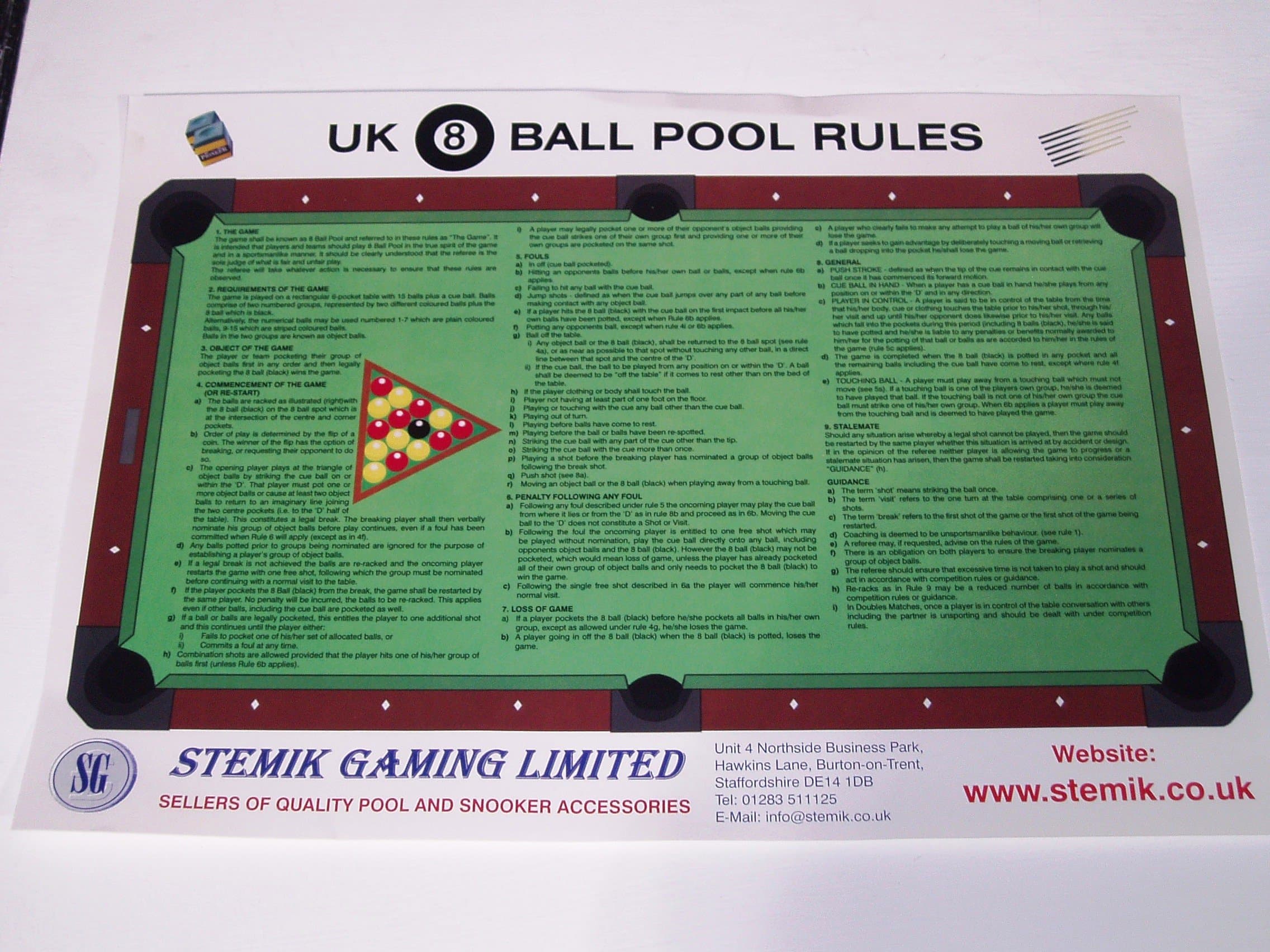 OFFICIAL POOL RULES (SG126)**