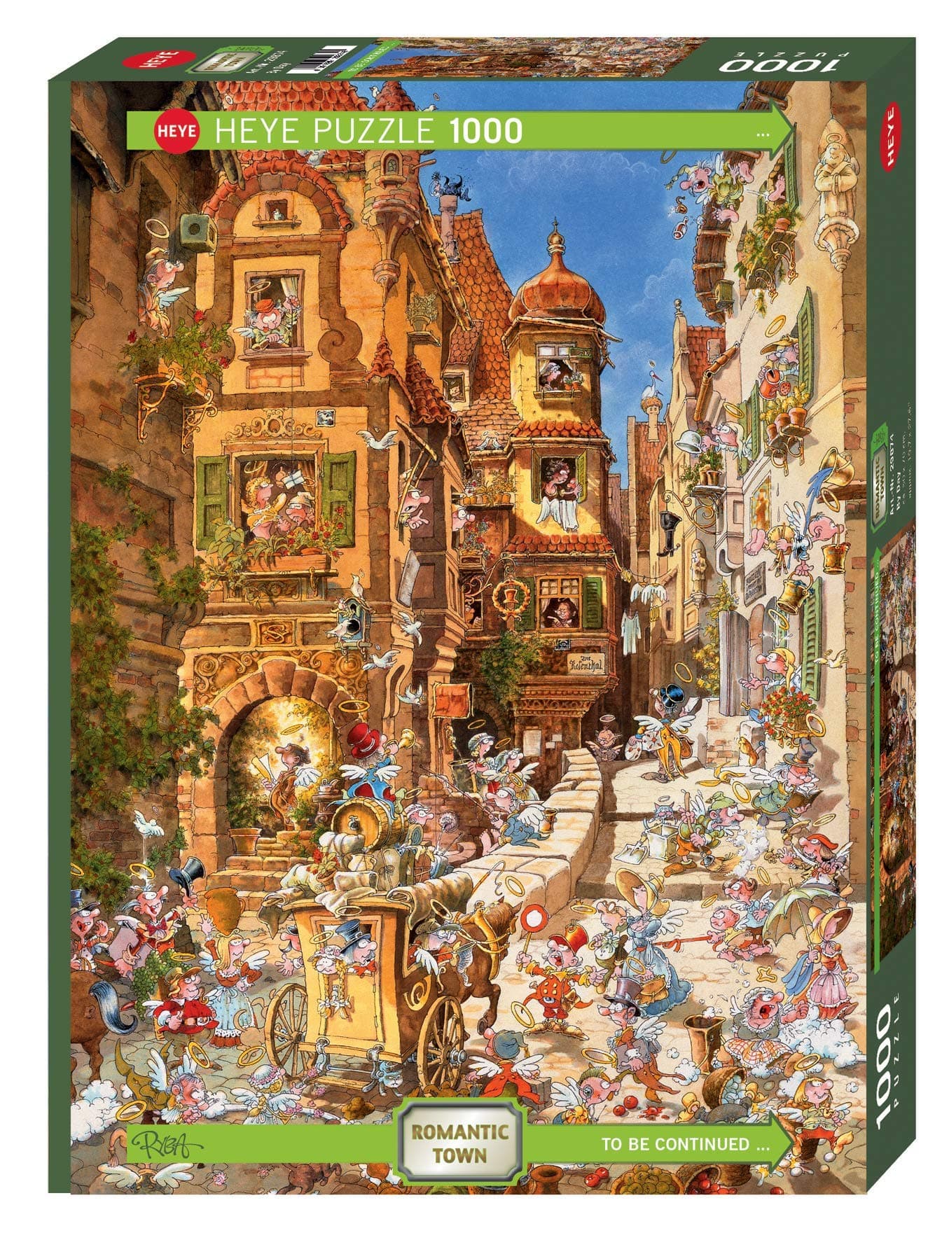 Heye Puzzles - Romantic Town, 1000 Pc - by Day, Michael Ryba