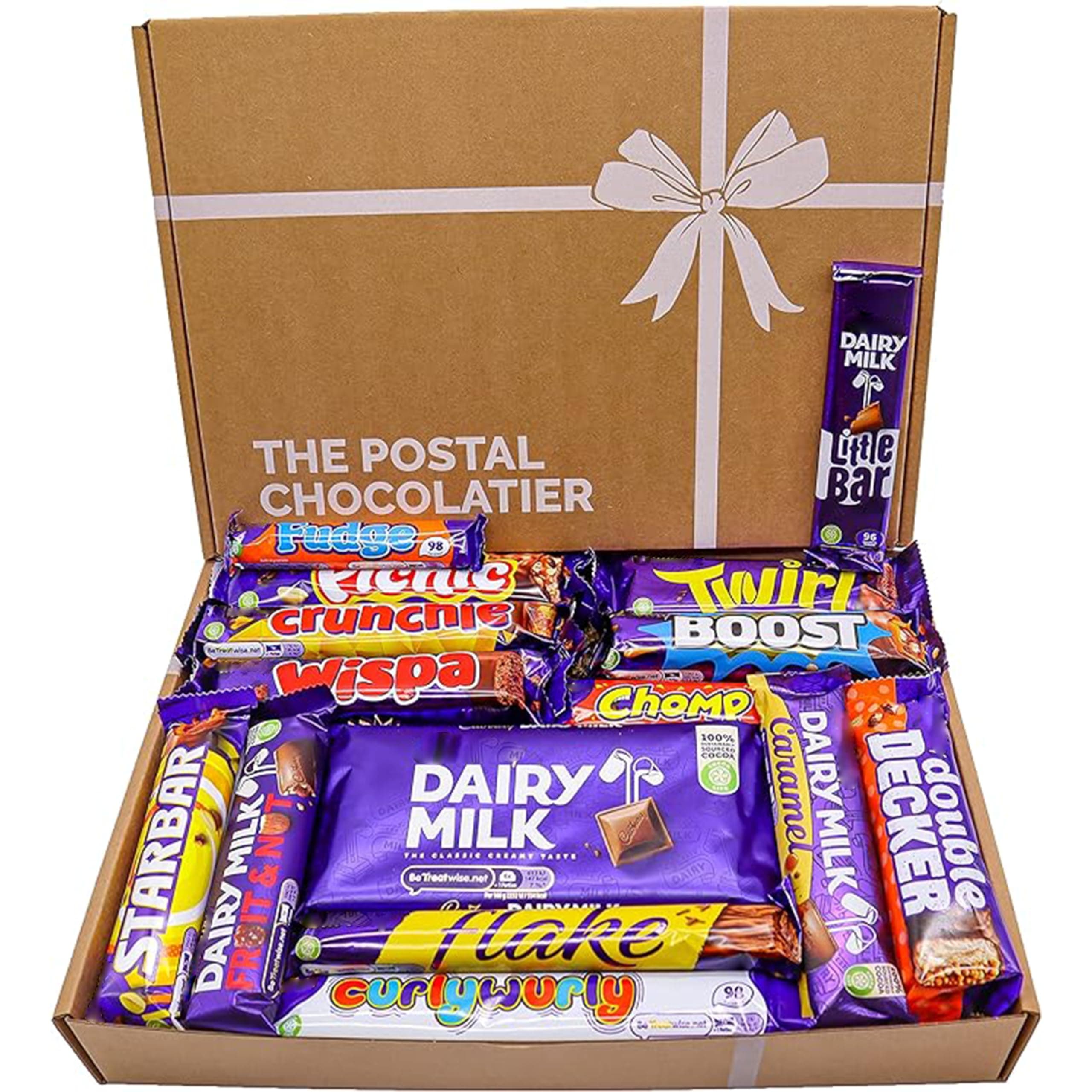 Dairy Milk Chocolate Gift Box Hamper, Full Sized Bars, Letterbox Friendly, Perfect for Presents, Surprises Birthdays and Treats, Twirl, Double Decker, Crunchie, The Postal Chocolatier