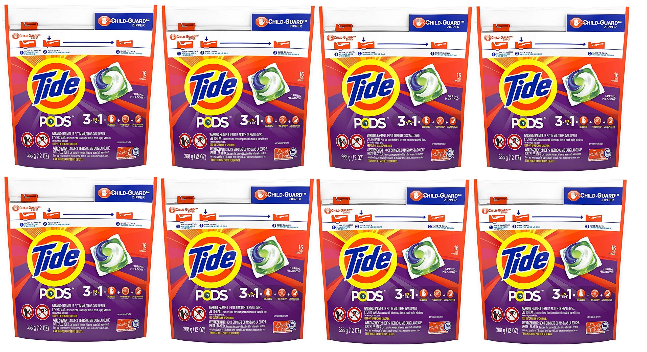 Tide Pods HE Spring Meadow 16 Pacs (8 Count)