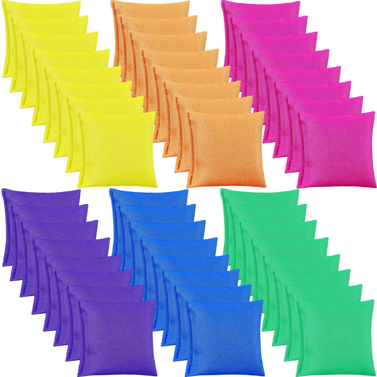 48 Pcs Mini Bean Bags Bulk for Cornhole Small Multi Colorful Bean Bag for Tossing, 2.6" x 2.6" Tossing Cornhole Nylon Party Supplies