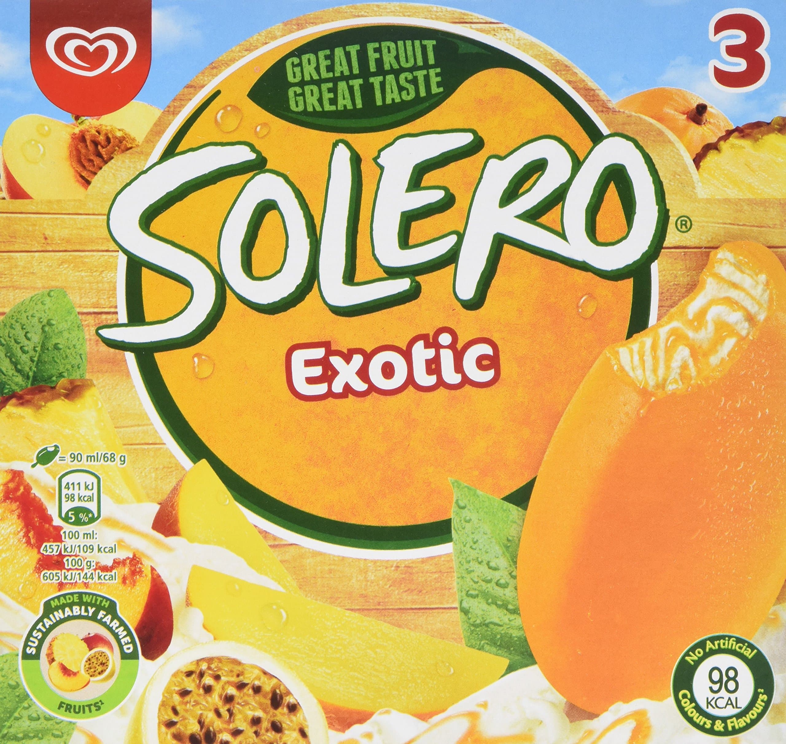 Solero Exotic Ice Cream Sticks 3x 90 ml